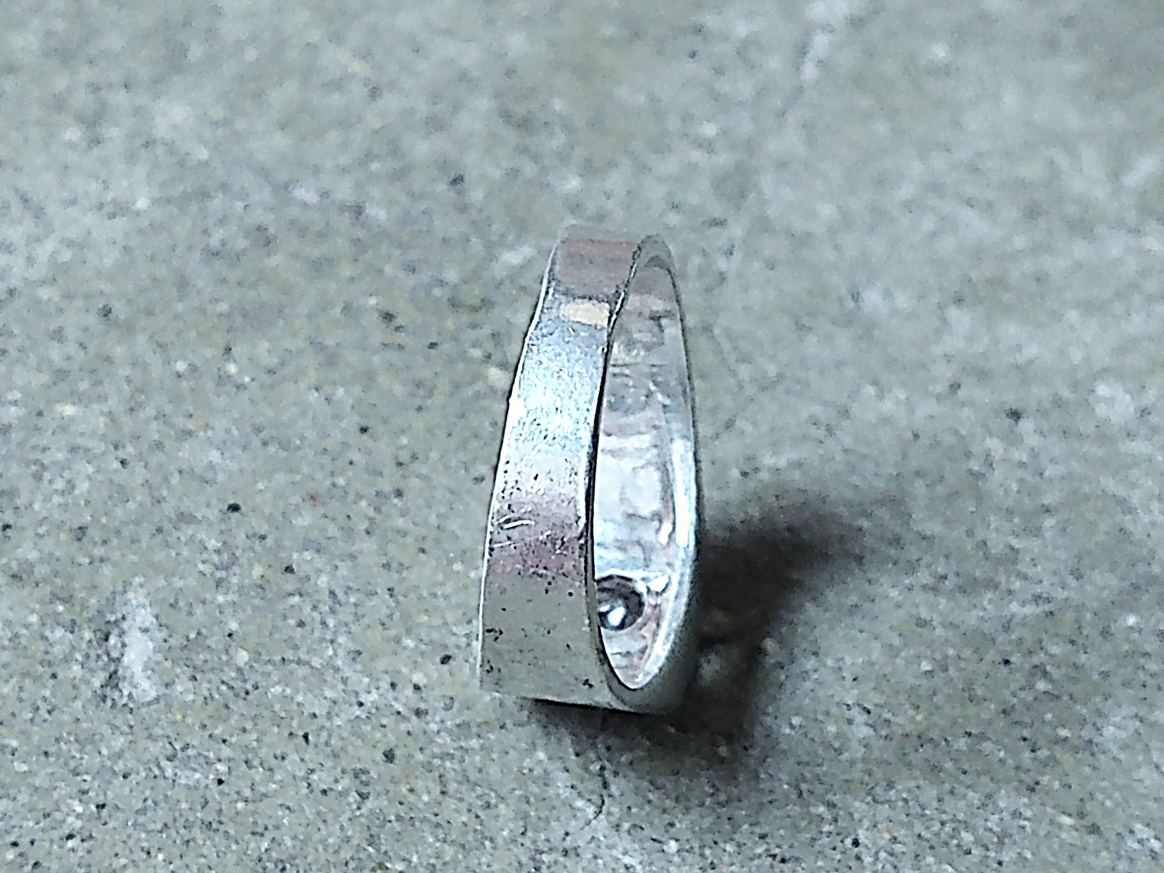 Jewelry × Vintage Sterling Silver Ring Size 9.75 CZ Nugget Brutalist Modern Size ONE SIZE - 12 Thumbnail