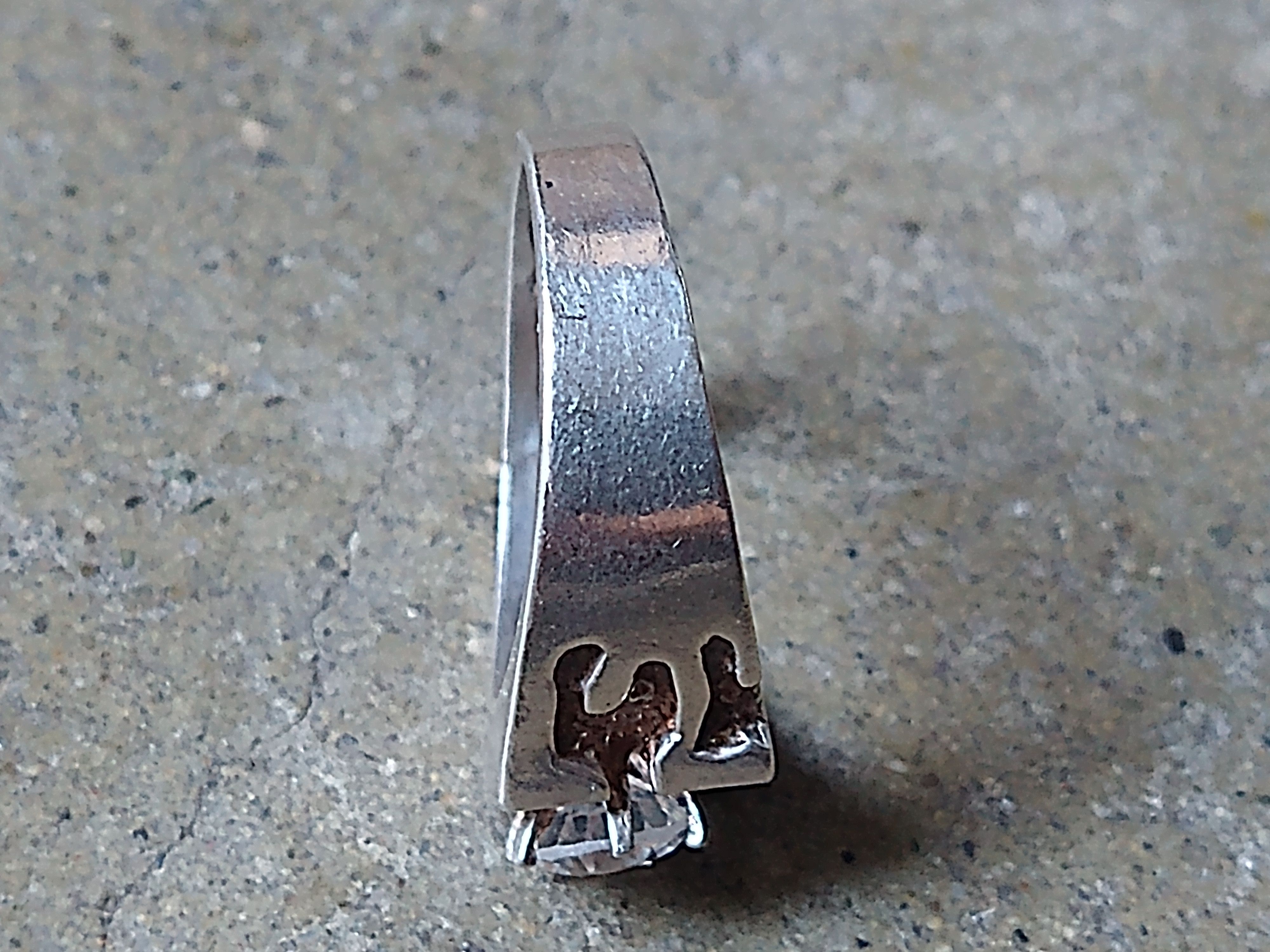 Jewelry × Vintage Sterling Silver Ring Size 9.75 CZ Nugget Brutalist Modern Size ONE SIZE - 11 Thumbnail