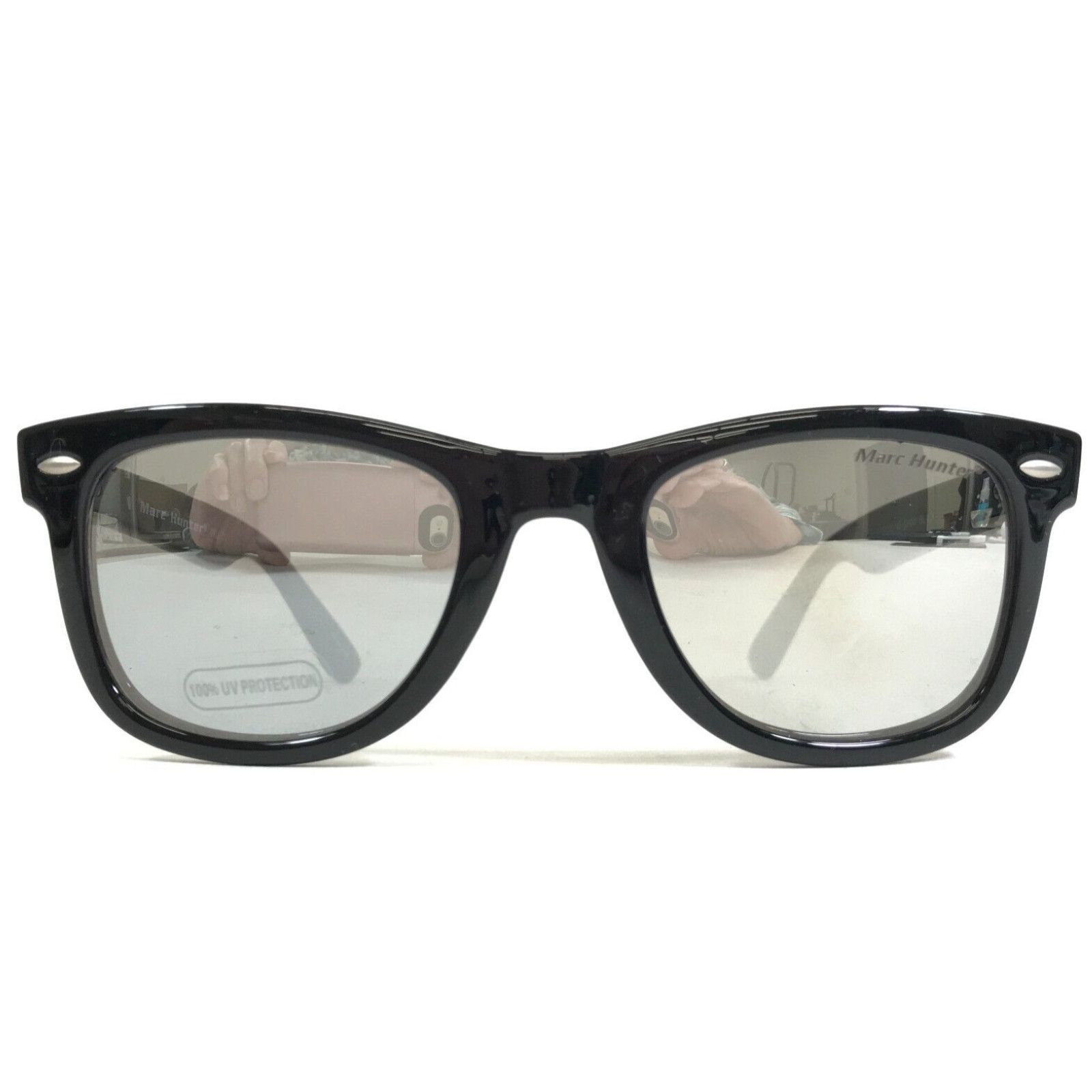 Nautica Marc Hunter Sunglasses 7922 SHINY BLACK Square Horn Rim with