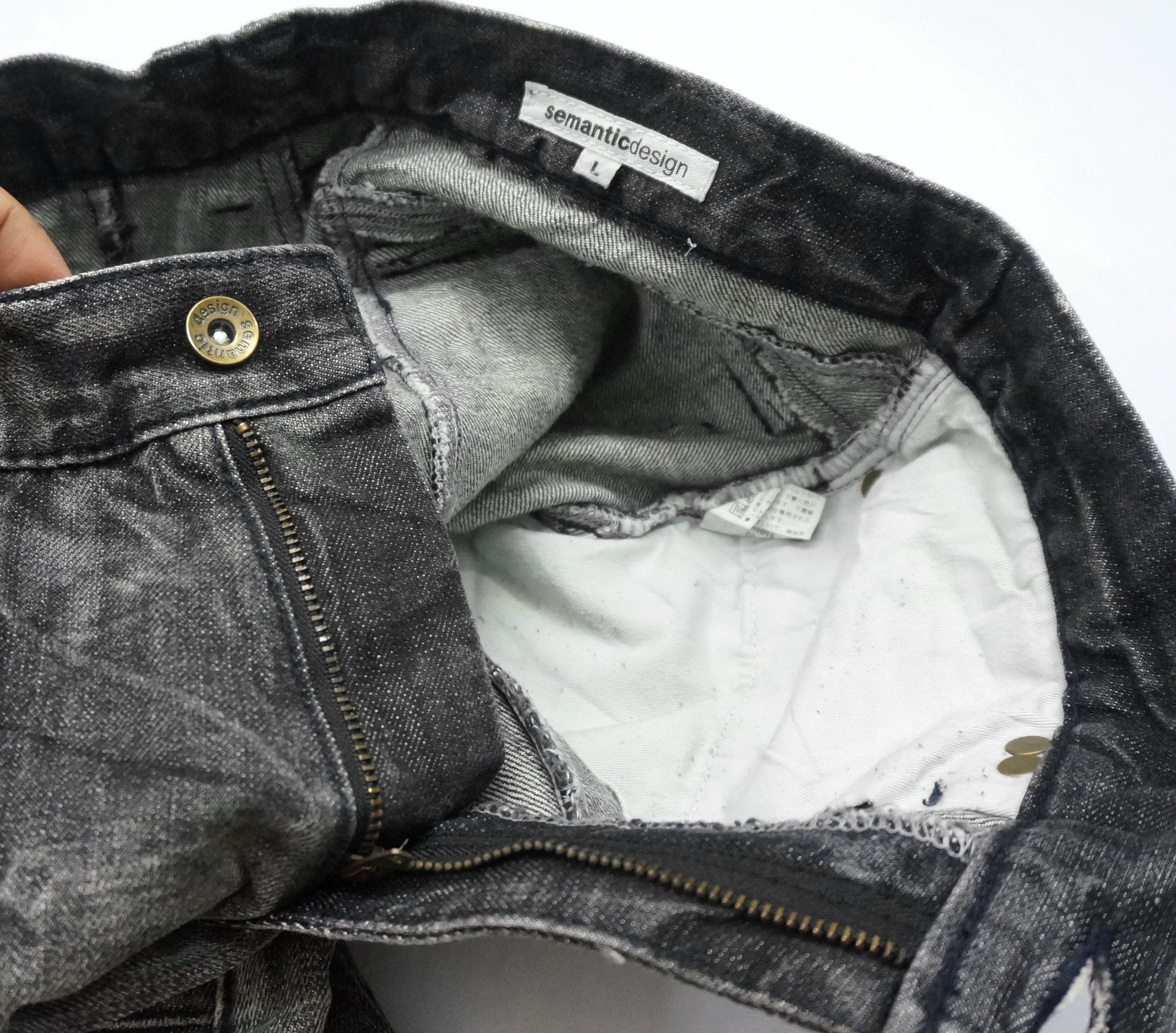semanticdesign 🔥 Vintage SEMANTIC DESIGN Distressed Patchwork Denim Pants Size US 30 / EU 46 - 12 Thumbnail