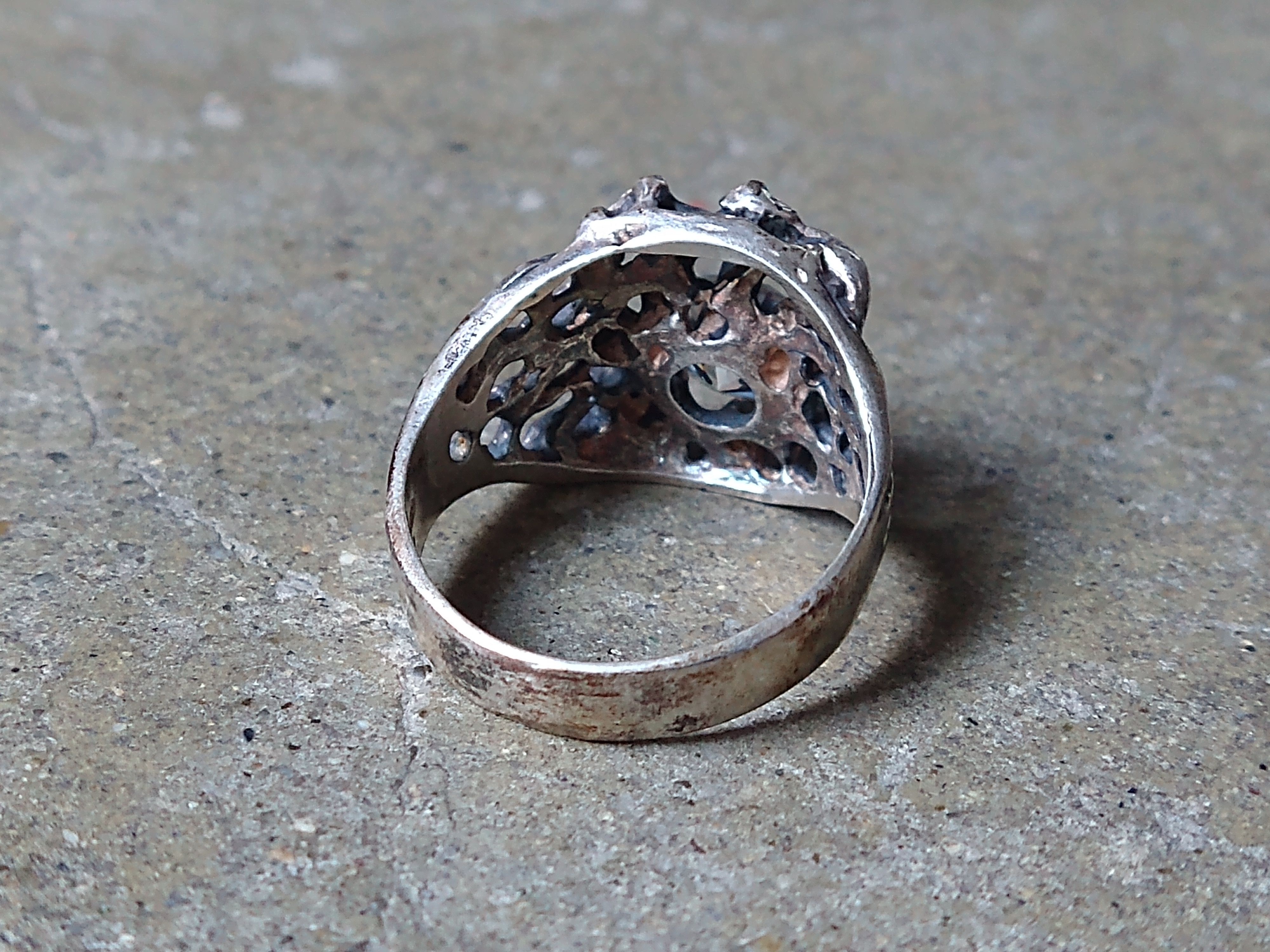 Other Sterling Silver Ring Size 10.5 Clear CZ Brutalist Modern Size ONE SIZE - 10 Thumbnail