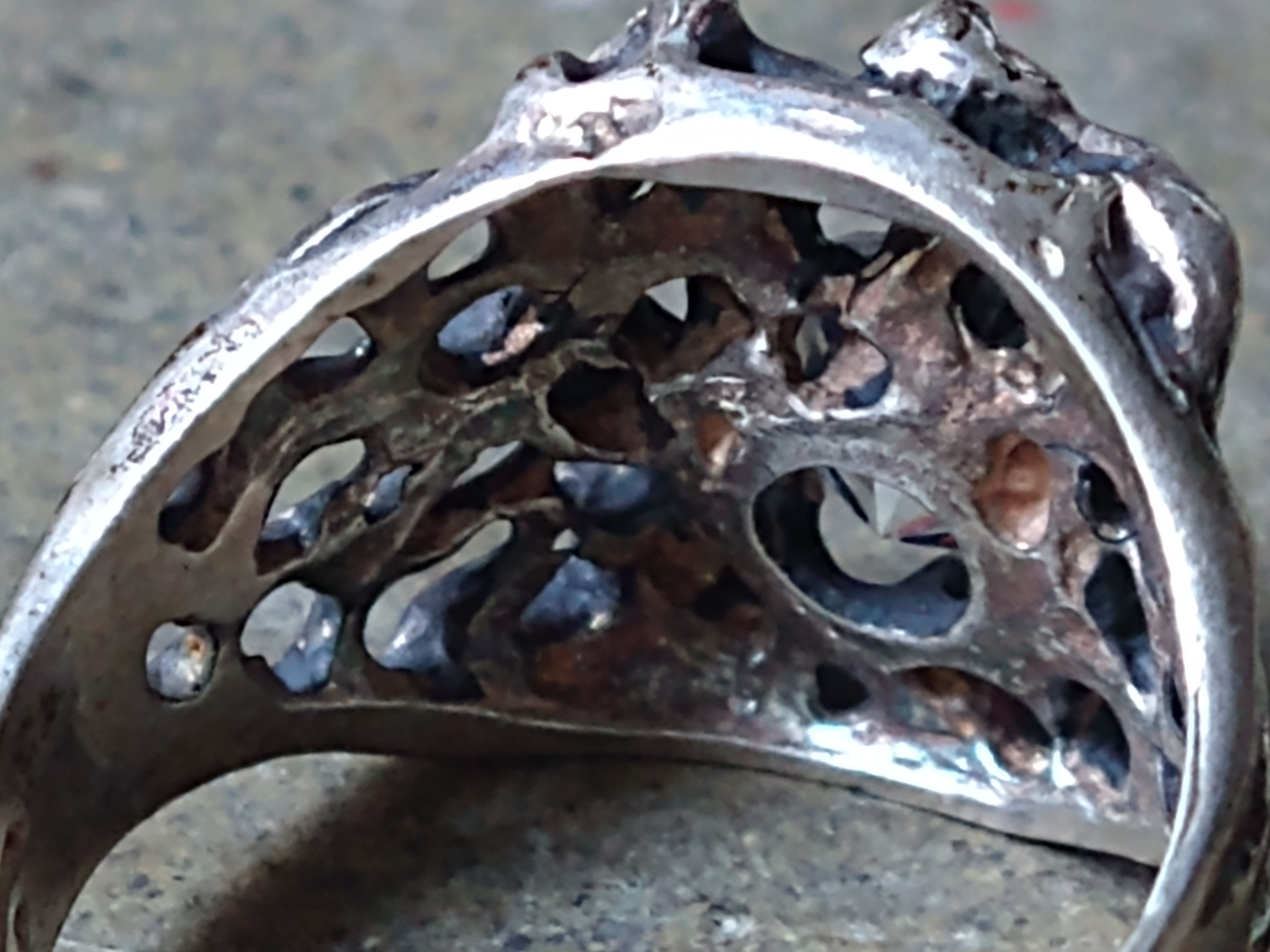 Other Sterling Silver Ring Size 10.5 Clear CZ Brutalist Modern Size ONE SIZE - 11 Thumbnail