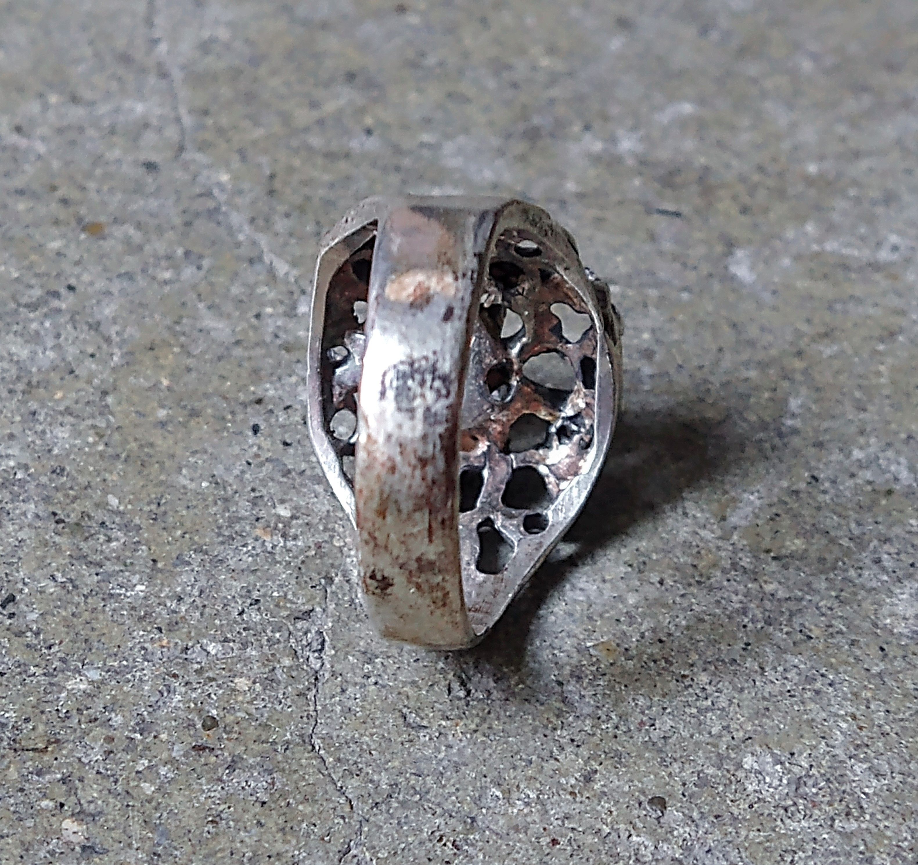 Other Sterling Silver Ring Size 10.5 Clear CZ Brutalist Modern Size ONE SIZE - 13 Thumbnail