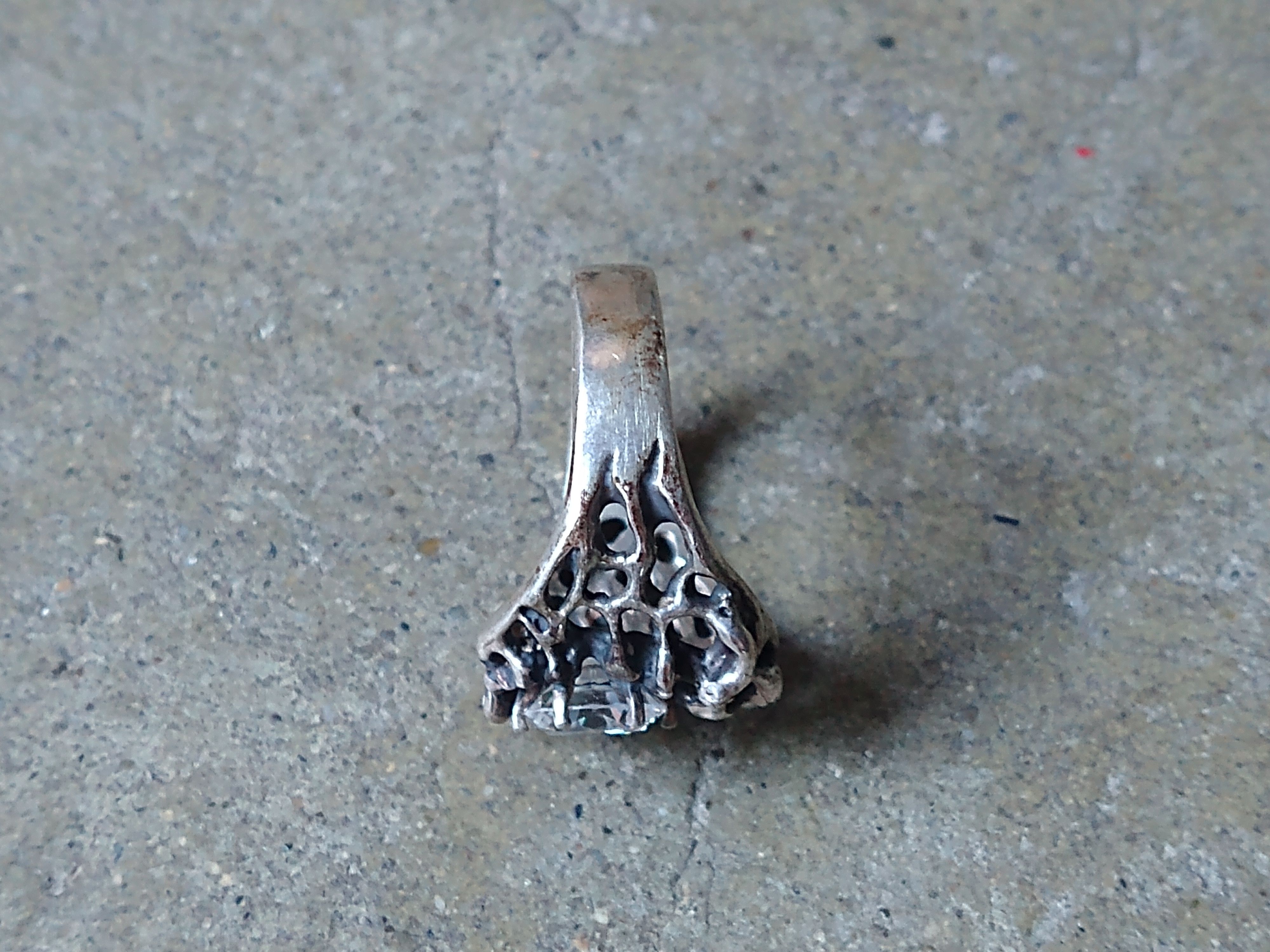 Other Sterling Silver Ring Size 10.5 Clear CZ Brutalist Modern Size ONE SIZE - 12 Thumbnail