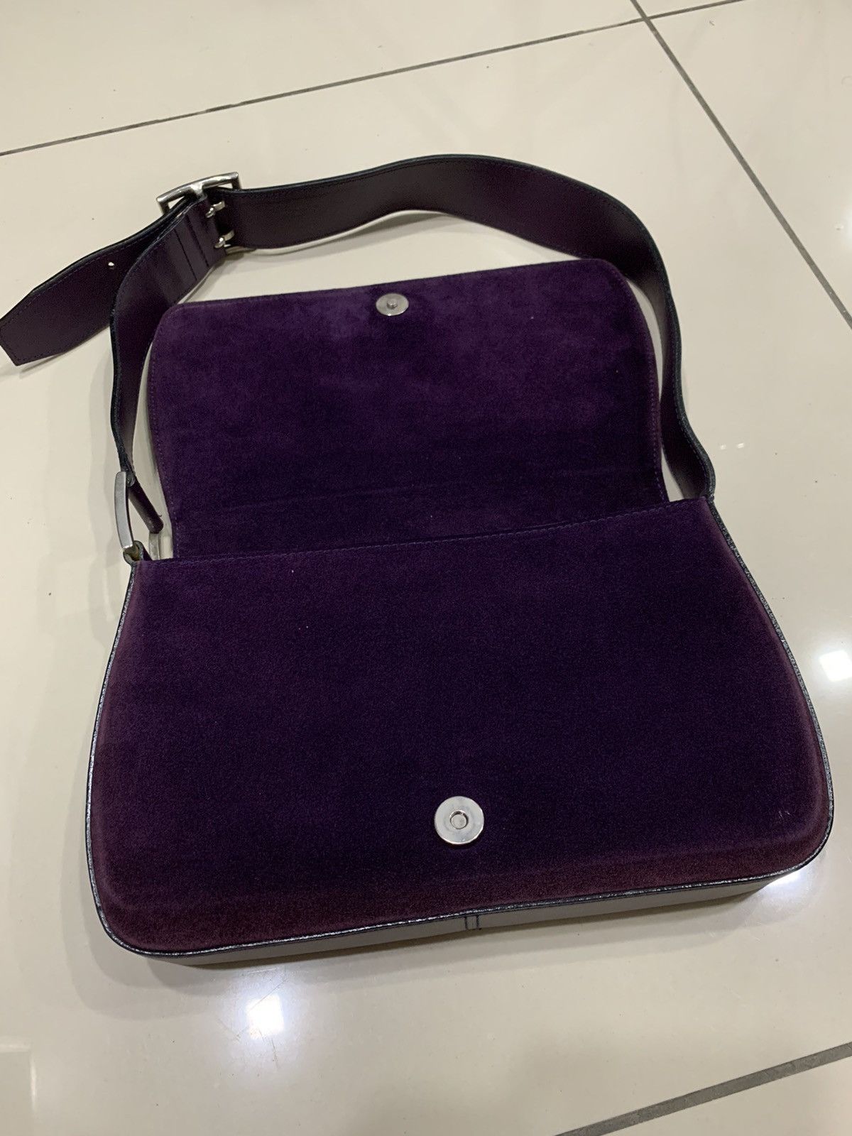 Karl Lagerfeld × Vintage FULL SUEDE LAGERFELD BAGUETTE BAG KL Size ONE SIZE - 5 Thumbnail