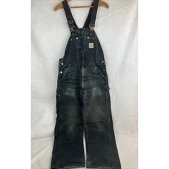 Vtg Carhartt Bibs Overalls Quilted Insulated Double Knee 38 x 26*  Distressed