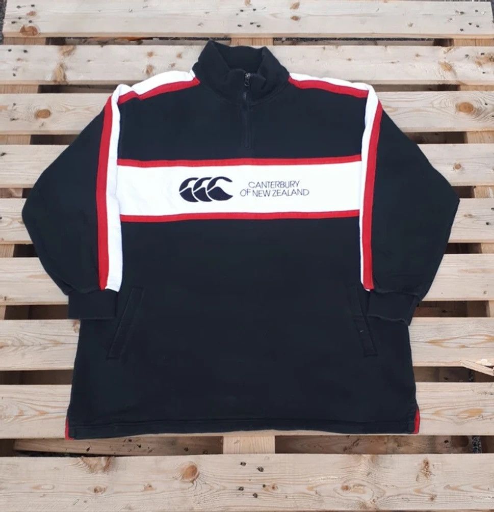 Canterbury of New Zealand × Japanese Brand × Vintage Canterbury New Zealand Rugby Logo Halfzip Sweatshirt Size US XL / EU 56 / 4 - 1 Thumbnail