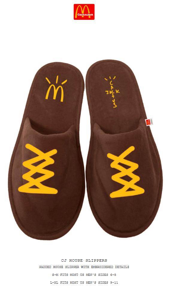 Travis Scott 6-8 S-M Travis Scott McDonalds CJ House Slippers Brown Jack Size US 8 / EU 41 - 3 Thumbnail
