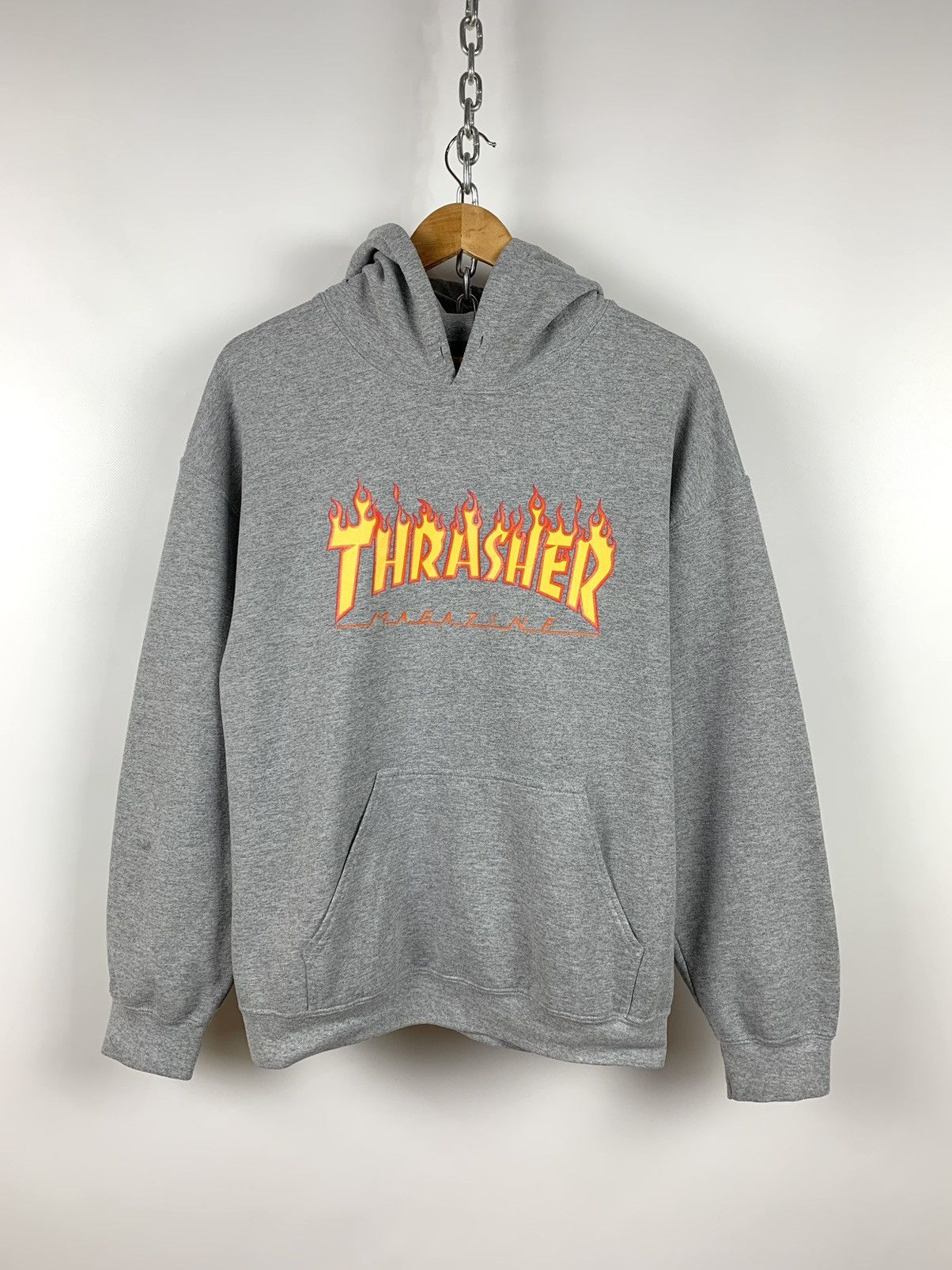 Vintage Thrasher Magazine Flames Logo Hoodie