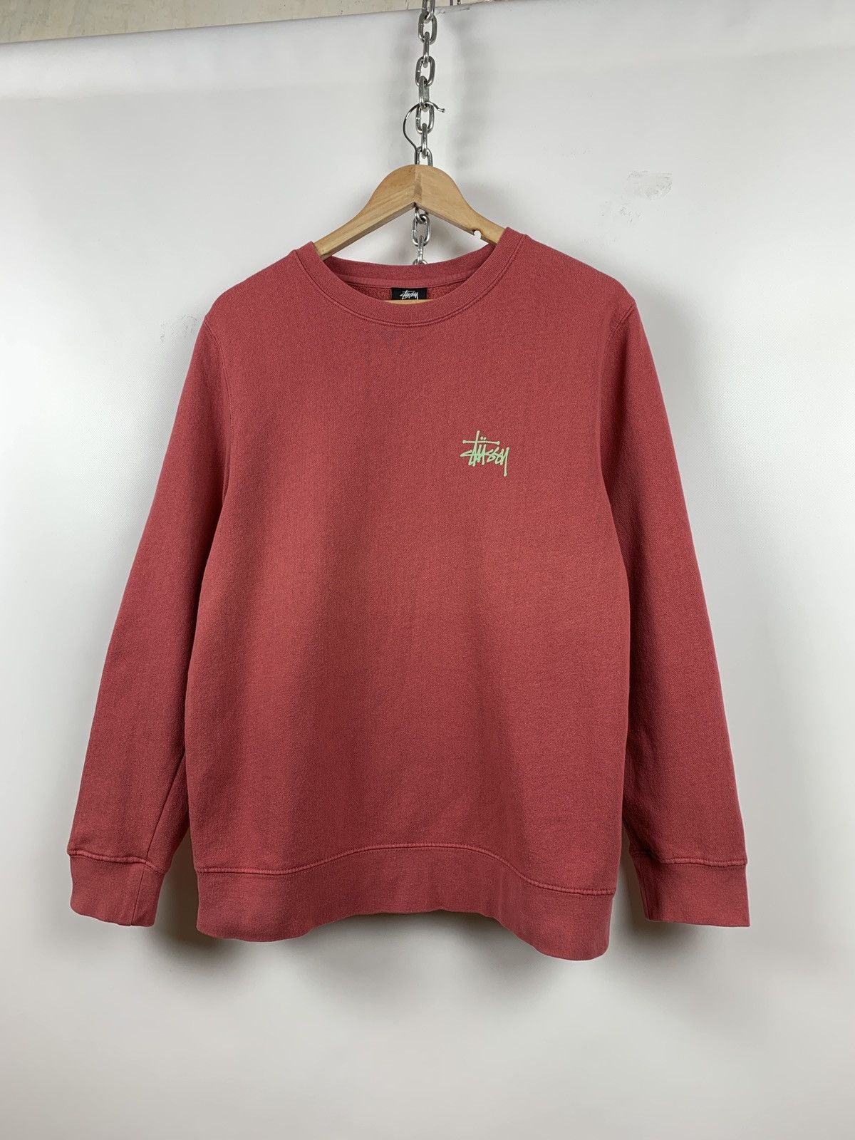 Stussy Vintage Stussy Made In USA Big Logo Coral Sweatshirt Size US S / EU 44-46 / 1 - 2 Thumbnail