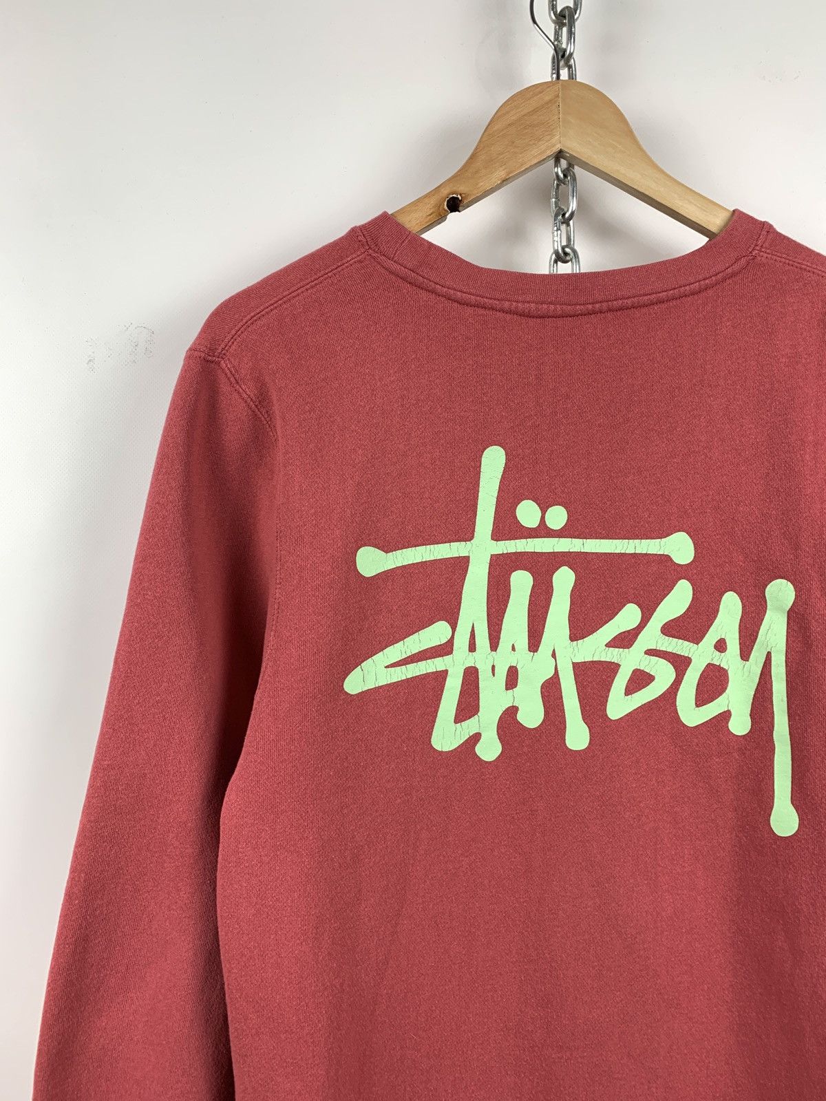 Stussy Vintage Stussy Made In USA Big Logo Coral Sweatshirt Size US S / EU 44-46 / 1 - 7 Thumbnail