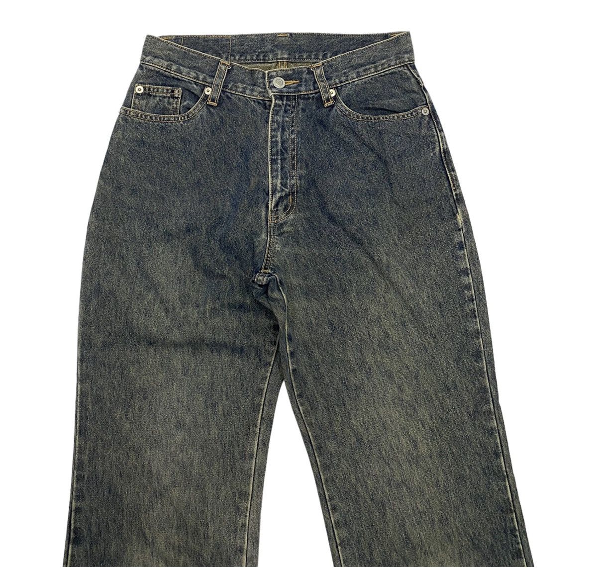Hysteric Glamour × Japanese Brand FLARE🔥MELLOWBOB FADED GREY WASHED FLARED DENIM PANTS Size US 28 / EU 44 - 2 Thumbnail