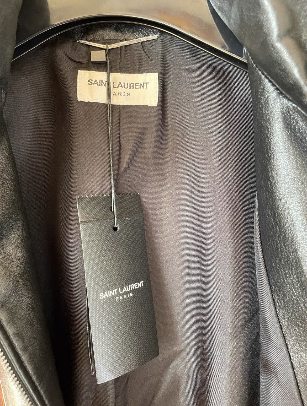 Hedi Slimane × Saint Laurent Paris 16SS Crystal and Leopard Leather Jacket Sz44 Size US S / EU 44-46 / 1 - 8 Thumbnail