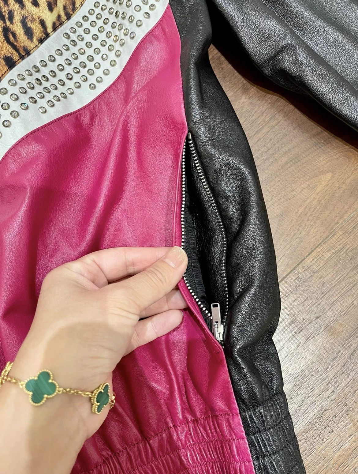 Hedi Slimane × Saint Laurent Paris 16SS Crystal and Leopard Leather Jacket Sz50 Size US M / EU 48-50 / 2 - 6 Thumbnail