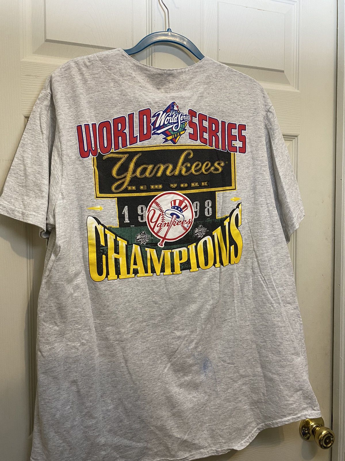 New York Yankees Vintage 1998 Yankees World Series Champion Cotton Jersey Tee Size US XL / EU 56 / 4 - 4 Thumbnail