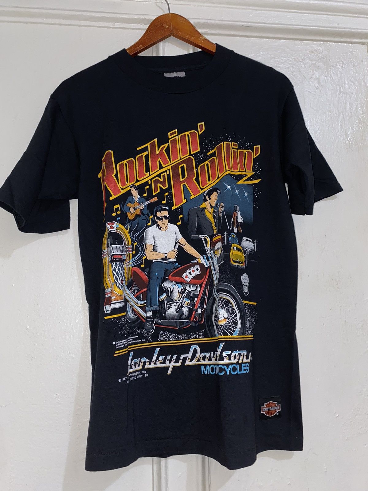 Band Tees Vintage ‘87 Harley Davidson Elvis Presley Rockin’ n’ Rollin’ Size US L / EU 52-54 / 3 - 2 Thumbnail