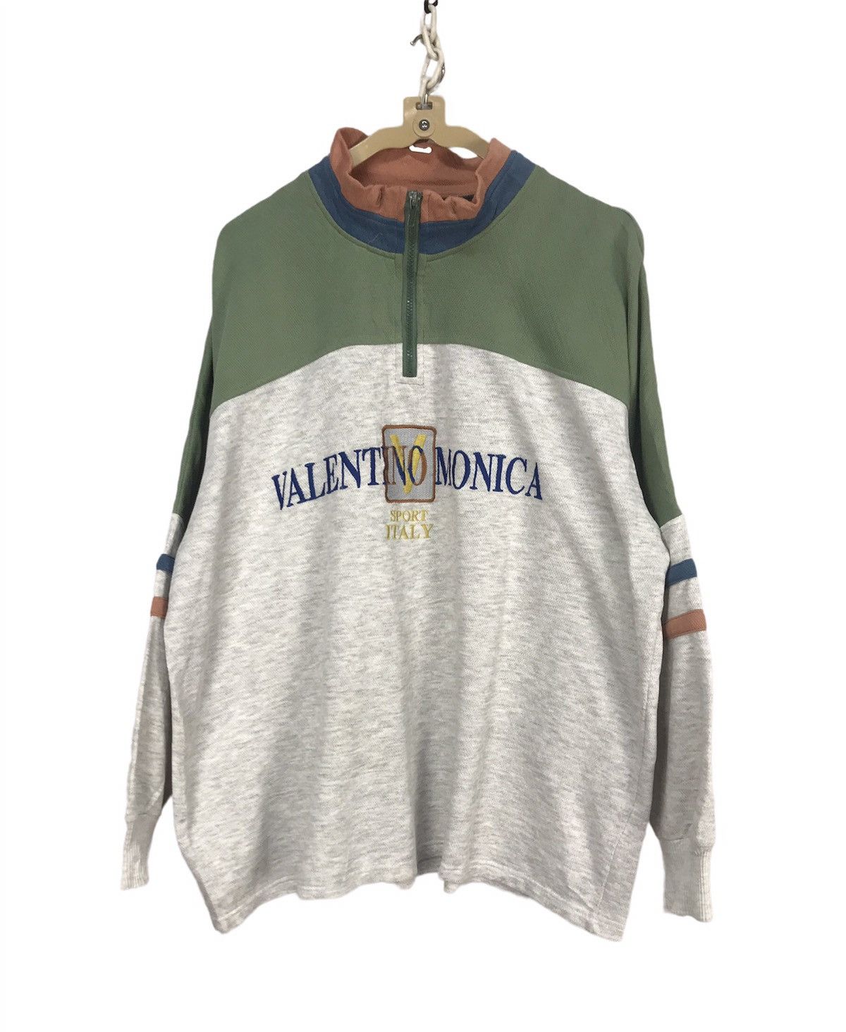 image of Vintage Valentino Monica Spellout Half Zipper Sweatshirt, Men's (Size XL)