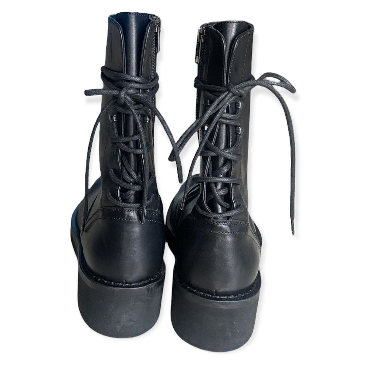 Ann Demeulemeester Black vitello back lace boots Size US 7.5 / EU 40-41 - 3 Thumbnail