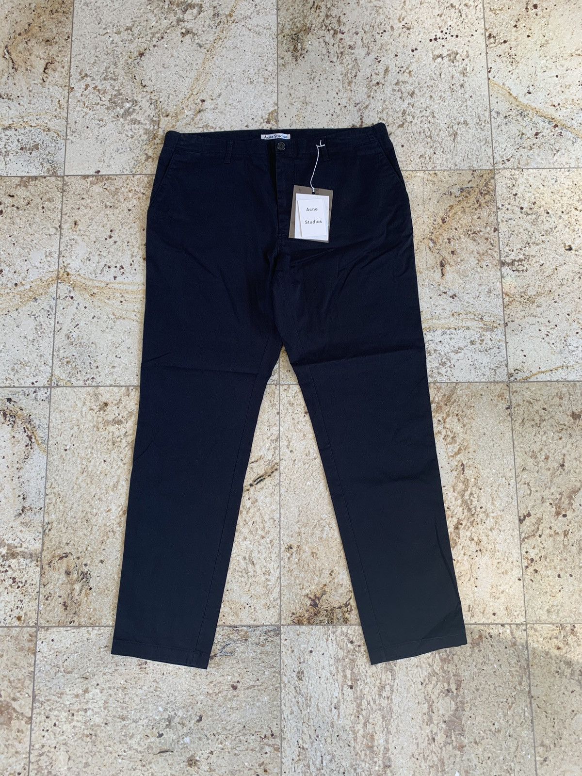 Image of Acne Studios Ayan Satin Pants In Navy, Men's (Size 38)