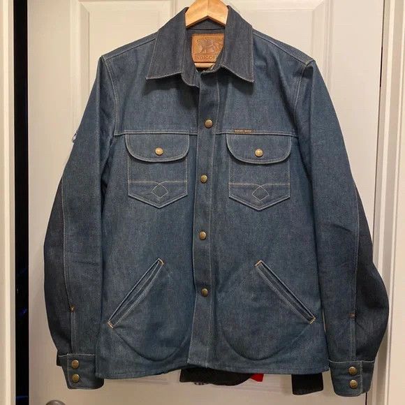 image of Indigofera Eagle Rising Denim Jacket (First Production Run) S-M in Blue, Men's (Size Small)
