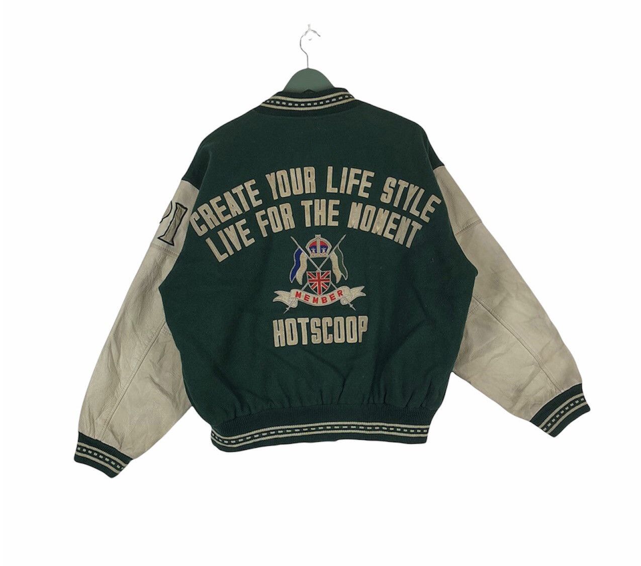 Japanese Brand Vtg 90s Hotscoop Member wool varsity college jacket Size US L / EU 52-54 / 3 - 1 Thumbnail