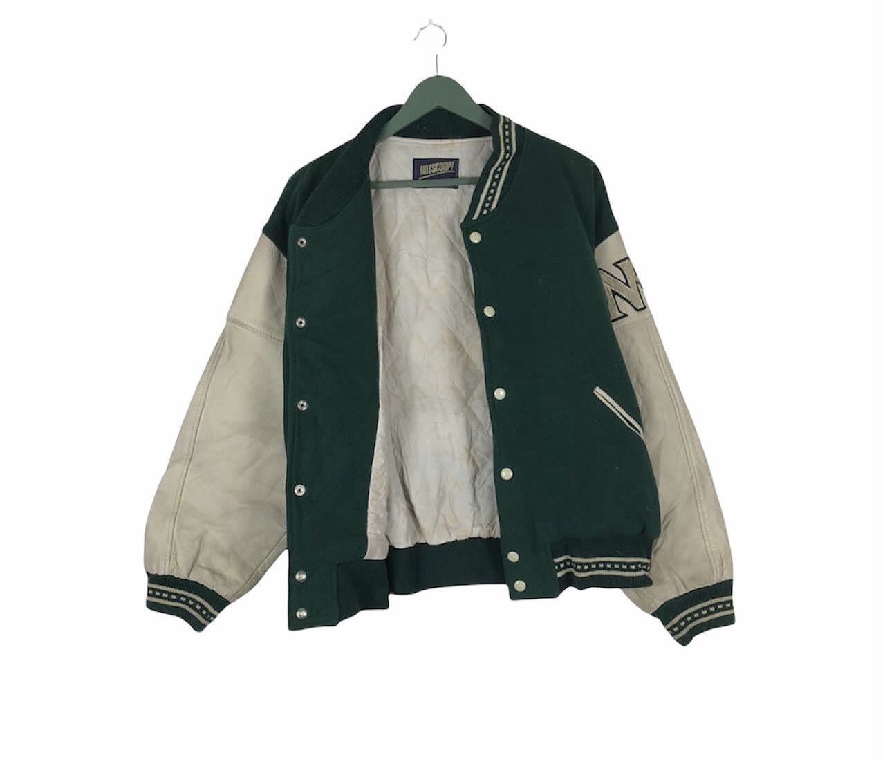 Japanese Brand Vtg 90s Hotscoop Member wool varsity college jacket Size US L / EU 52-54 / 3 - 4 Thumbnail