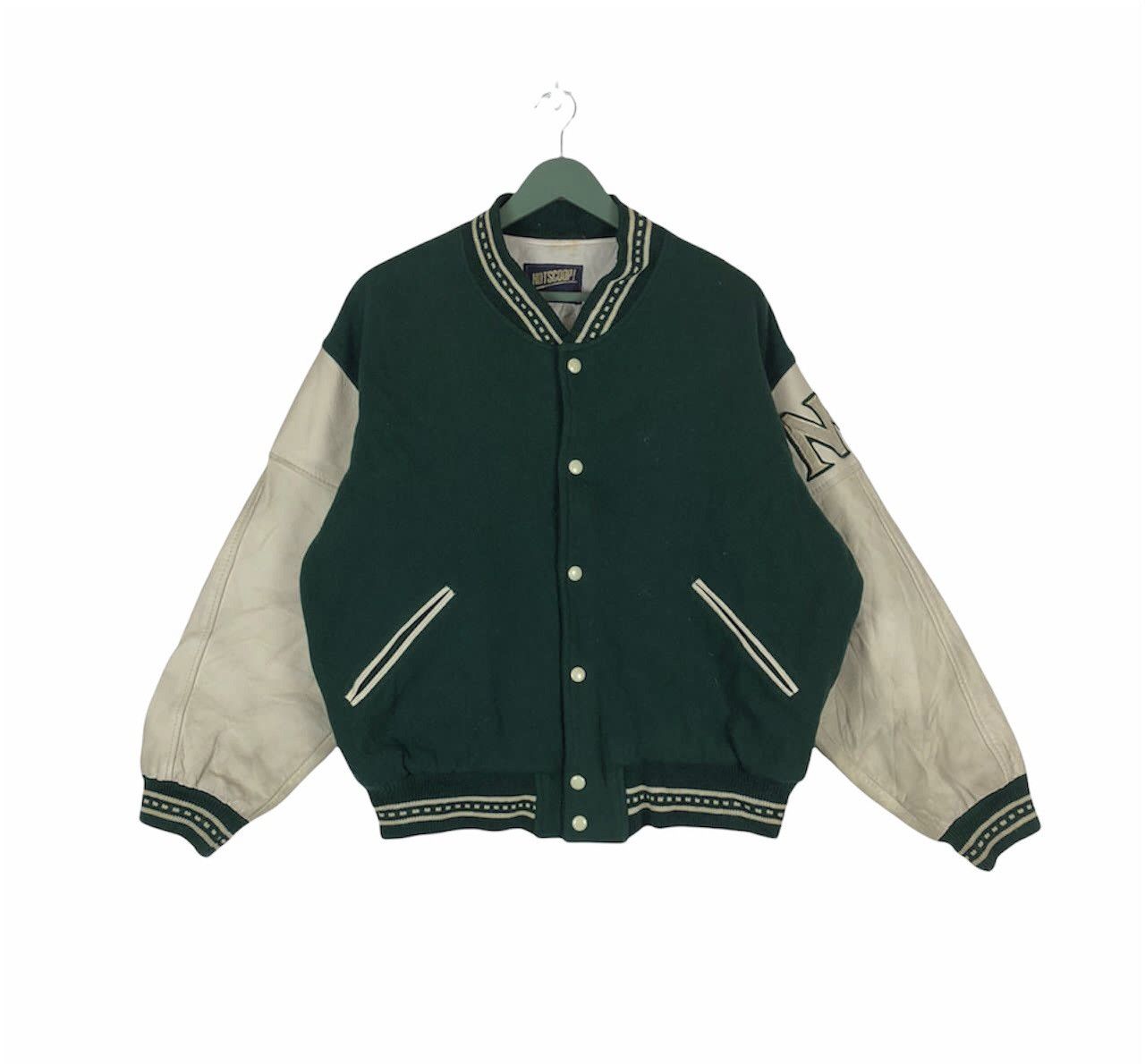 Japanese Brand Vtg 90s Hotscoop Member wool varsity college jacket Size US L / EU 52-54 / 3 - 2 Thumbnail