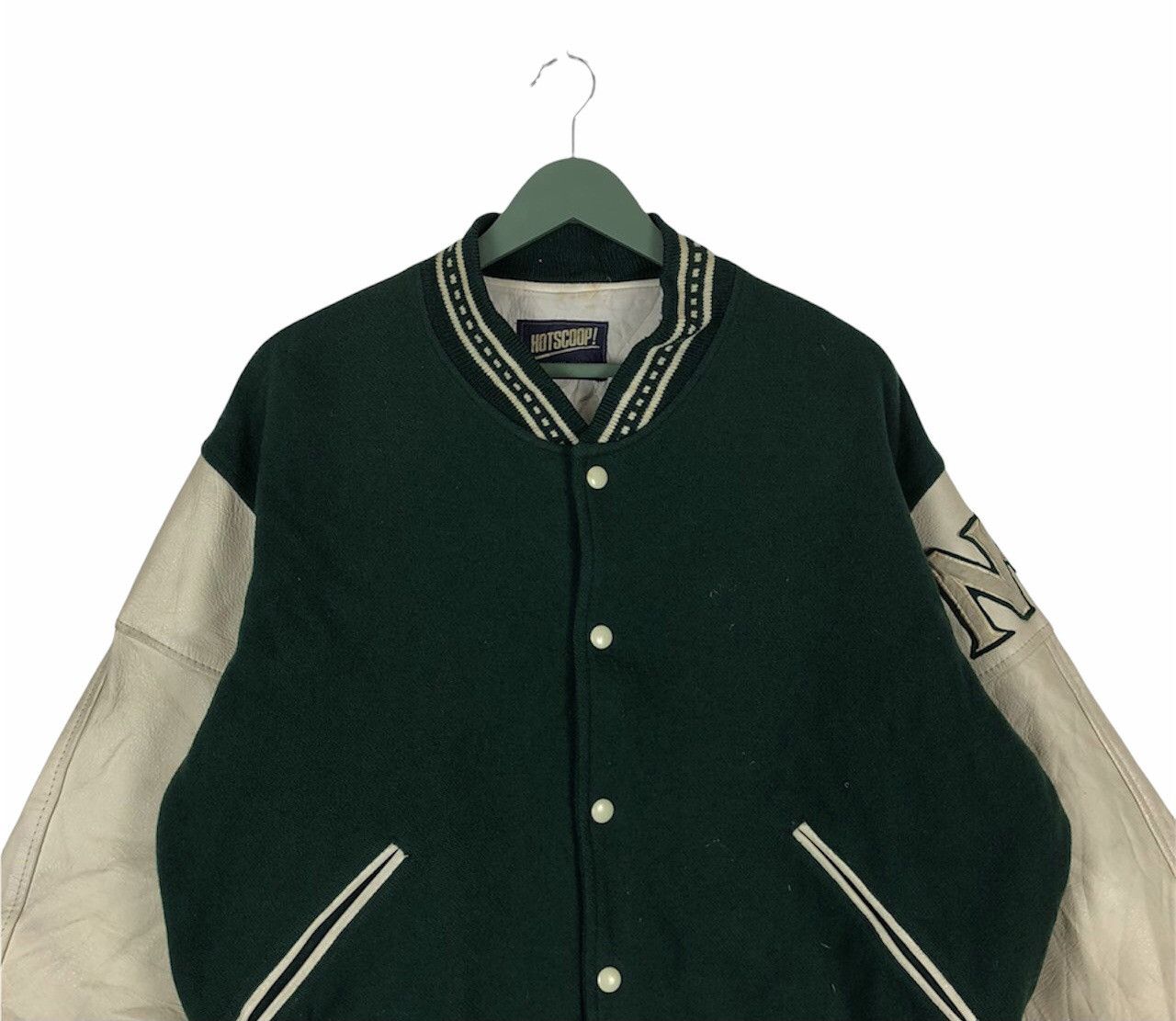 Japanese Brand Vtg 90s Hotscoop Member wool varsity college jacket Size US L / EU 52-54 / 3 - 3 Thumbnail