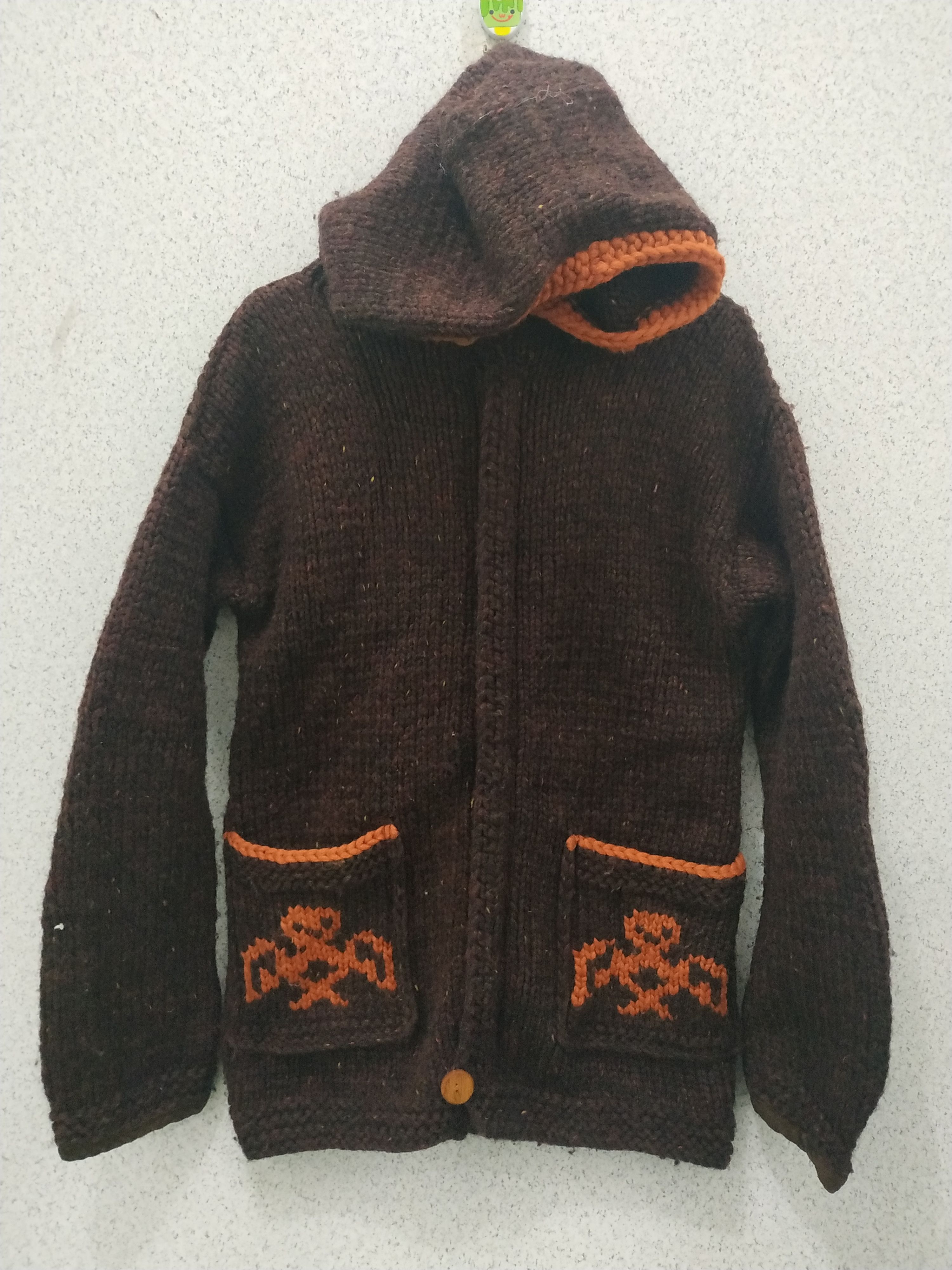 Vintage Vintage Canadian Sweater Handknit Hooded Wool Cardigan Size US M / EU 48-50 / 2 - 2 Thumbnail