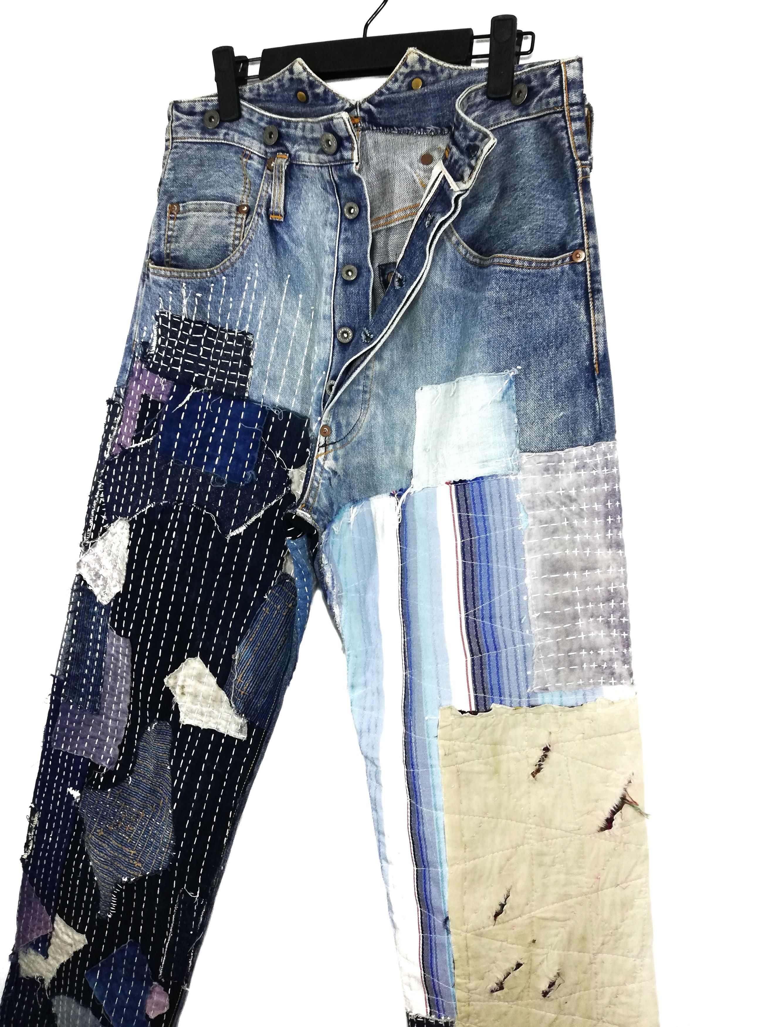 Studio D'Artisan 🔥DOPE🇯🇵 ICONIC Reconstume Okabilly Boro Patchwork Buckle Size US 30 / EU 46 - 8 Thumbnail