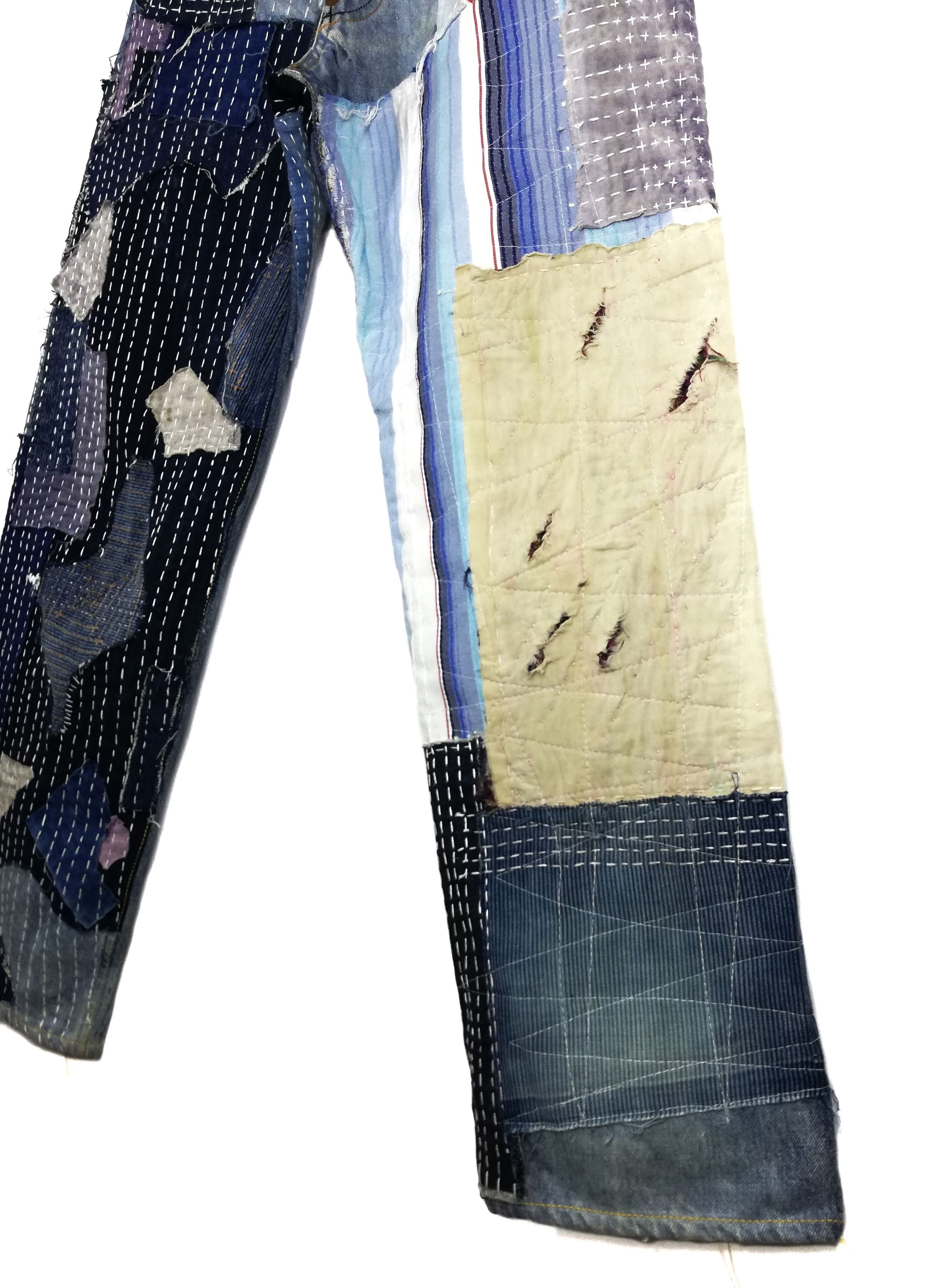 Studio D'Artisan 🔥DOPE🇯🇵 ICONIC Reconstume Okabilly Boro Patchwork Buckle Size US 30 / EU 46 - 7 Thumbnail