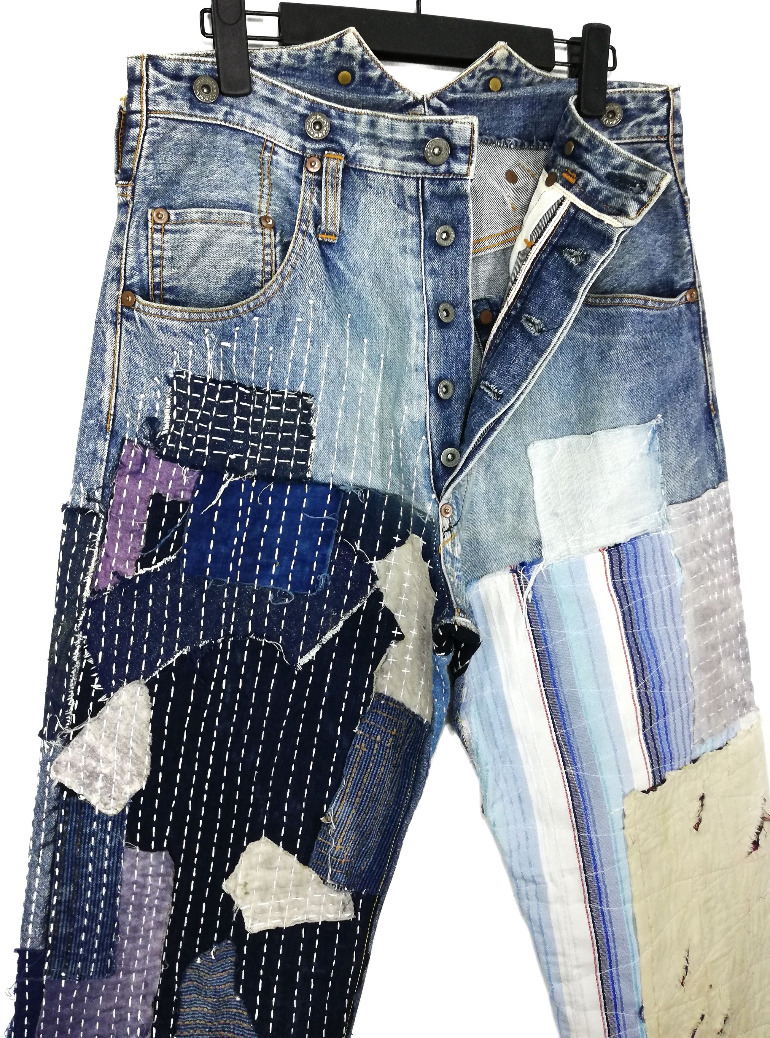 Studio D'Artisan 🔥DOPE🇯🇵 ICONIC Reconstume Okabilly Boro Patchwork Buckle Size US 30 / EU 46 - 4 Thumbnail