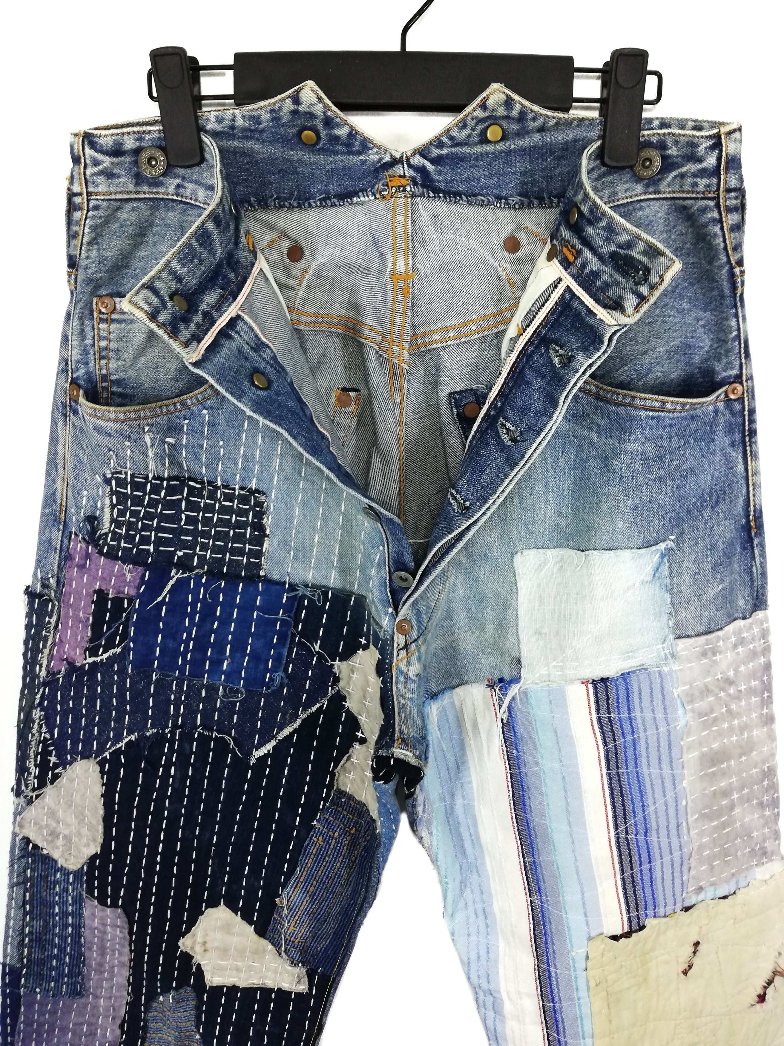 Studio D'Artisan 🔥DOPE🇯🇵 ICONIC Reconstume Okabilly Boro Patchwork Buckle Size US 30 / EU 46 - 10 Thumbnail