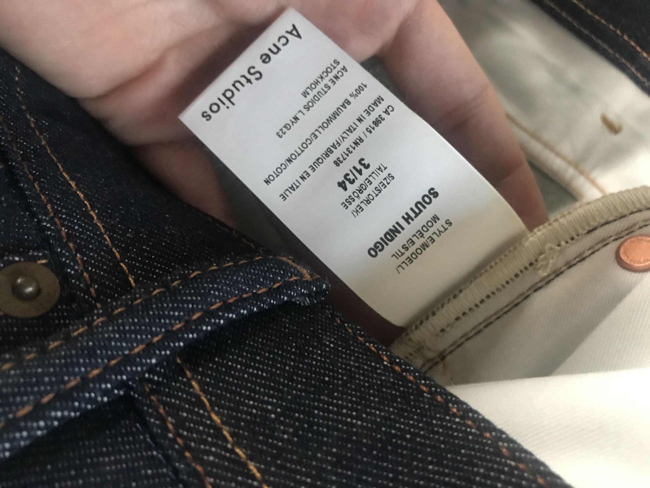 Acne Studios 31 x 34 South Denim Indigo Size US 31 - 10 Thumbnail