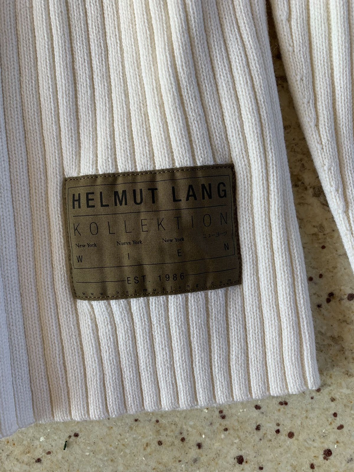 Helmut Lang Mixed Rib Crewneck in Ecru Size US M / EU 48-50 / 2 - 9 Thumbnail