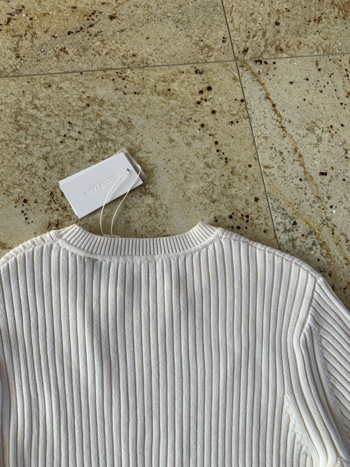Helmut Lang Mixed Rib Crewneck in Ecru Size US M / EU 48-50 / 2 - 13 Thumbnail
