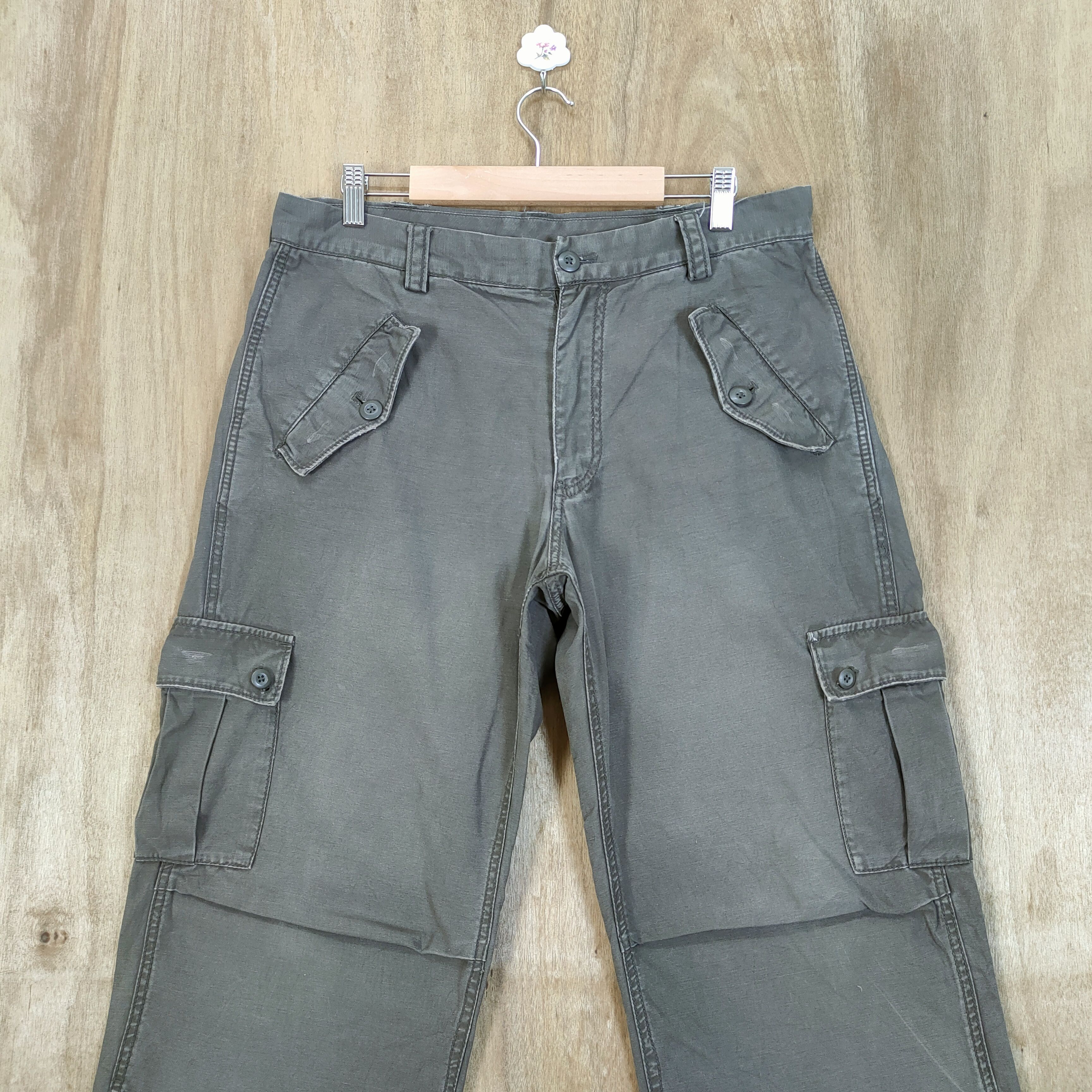 Japanese Brand VINTAGE OSHKOSH FADED BROWN CARGO PANTS Size US 34 / EU 50 - 2 Thumbnail