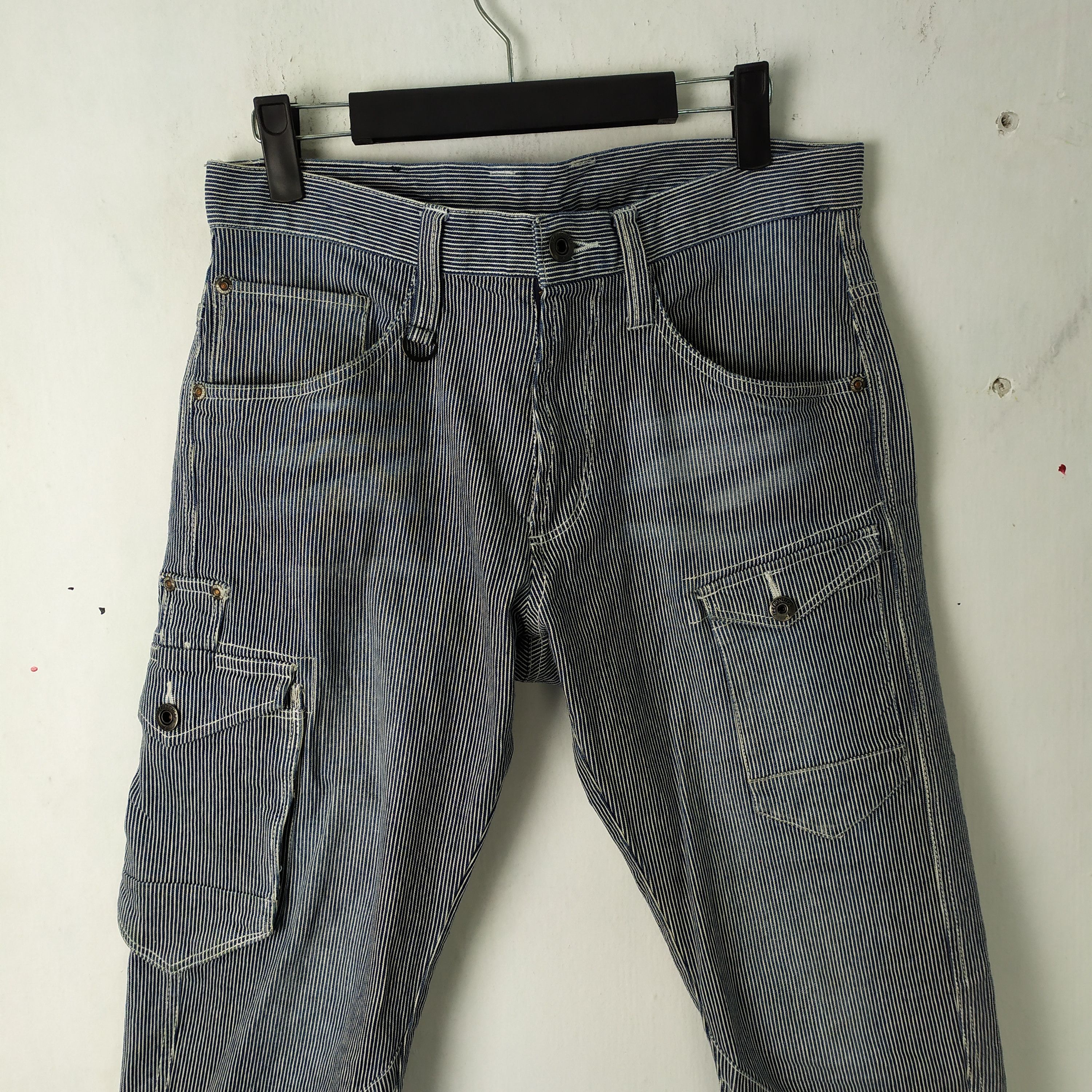 Japanese Brand IZ FRONTIER HICKORY STRIPES CARGO PANTS Size US 30 / EU 46 - 1 Thumbnail