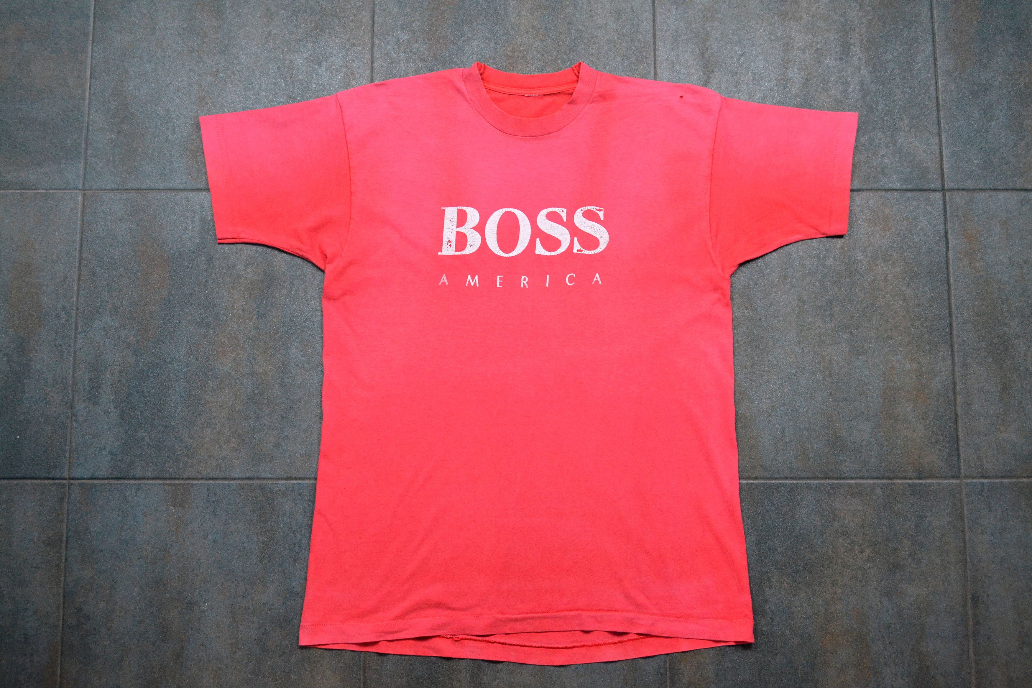 Hugo Boss × Japanese Brand × Vintage Vintage 80s Boss Single Stitched America Sun Faded T-Shirt Size US XL / EU 56 / 4 - 6 Thumbnail