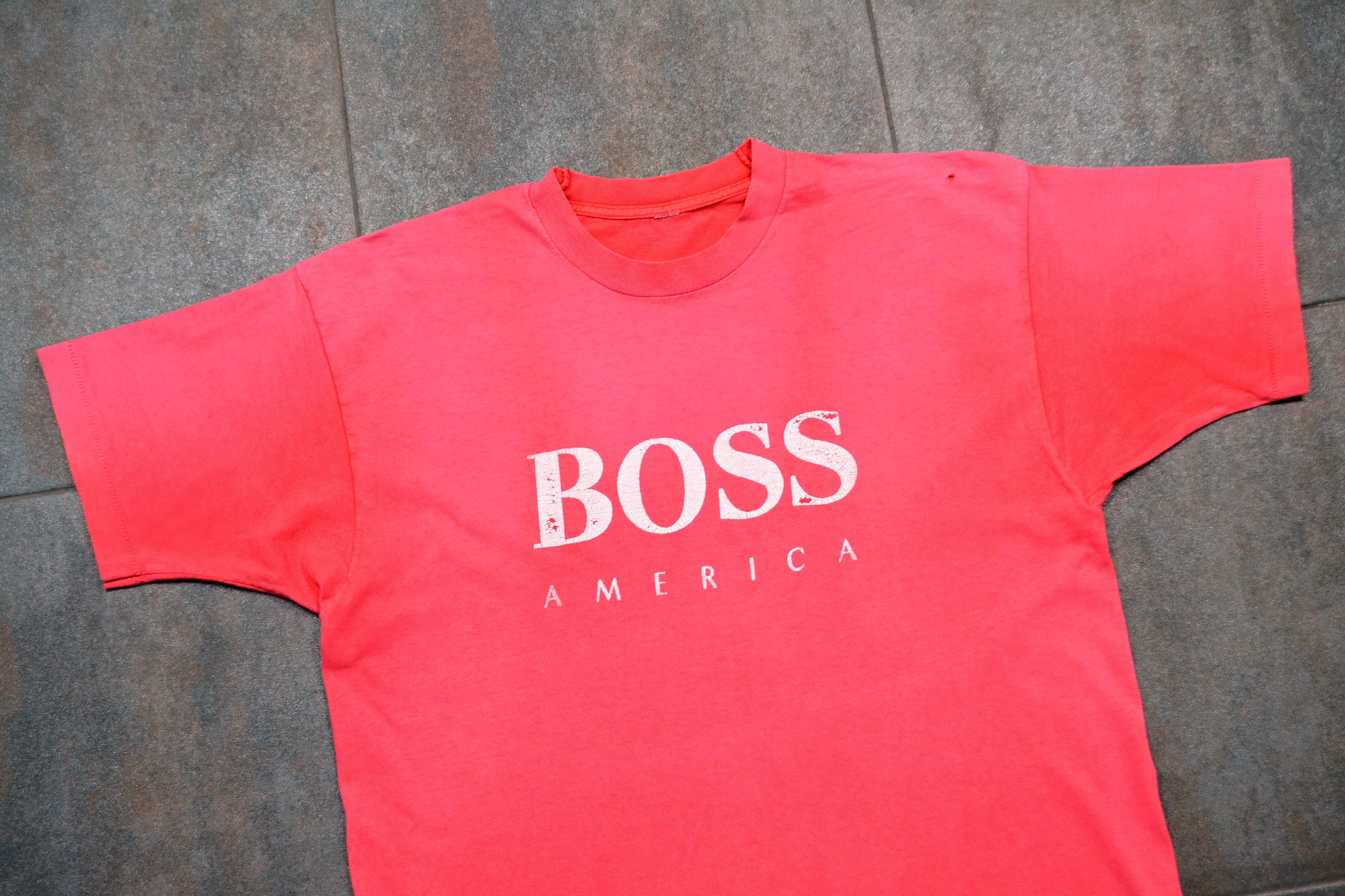 Hugo Boss × Japanese Brand × Vintage Vintage 80s Boss Single Stitched America Sun Faded T-Shirt Size US XL / EU 56 / 4 - 1 Thumbnail