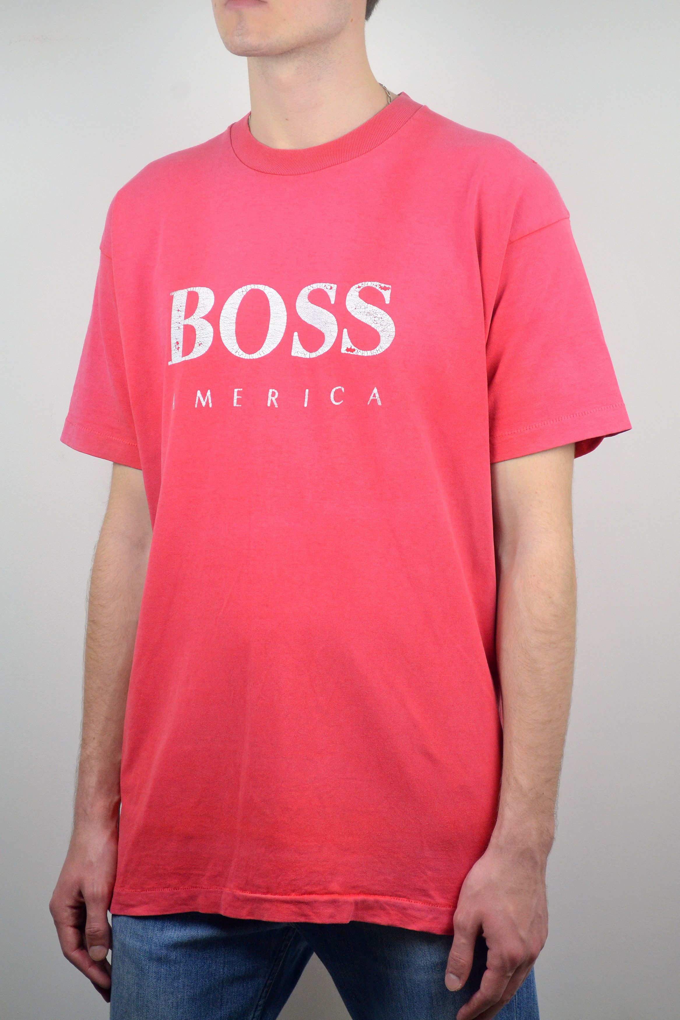 Hugo Boss × Japanese Brand × Vintage Vintage 80s Boss Single Stitched America Sun Faded T-Shirt Size US XL / EU 56 / 4 - 3 Thumbnail