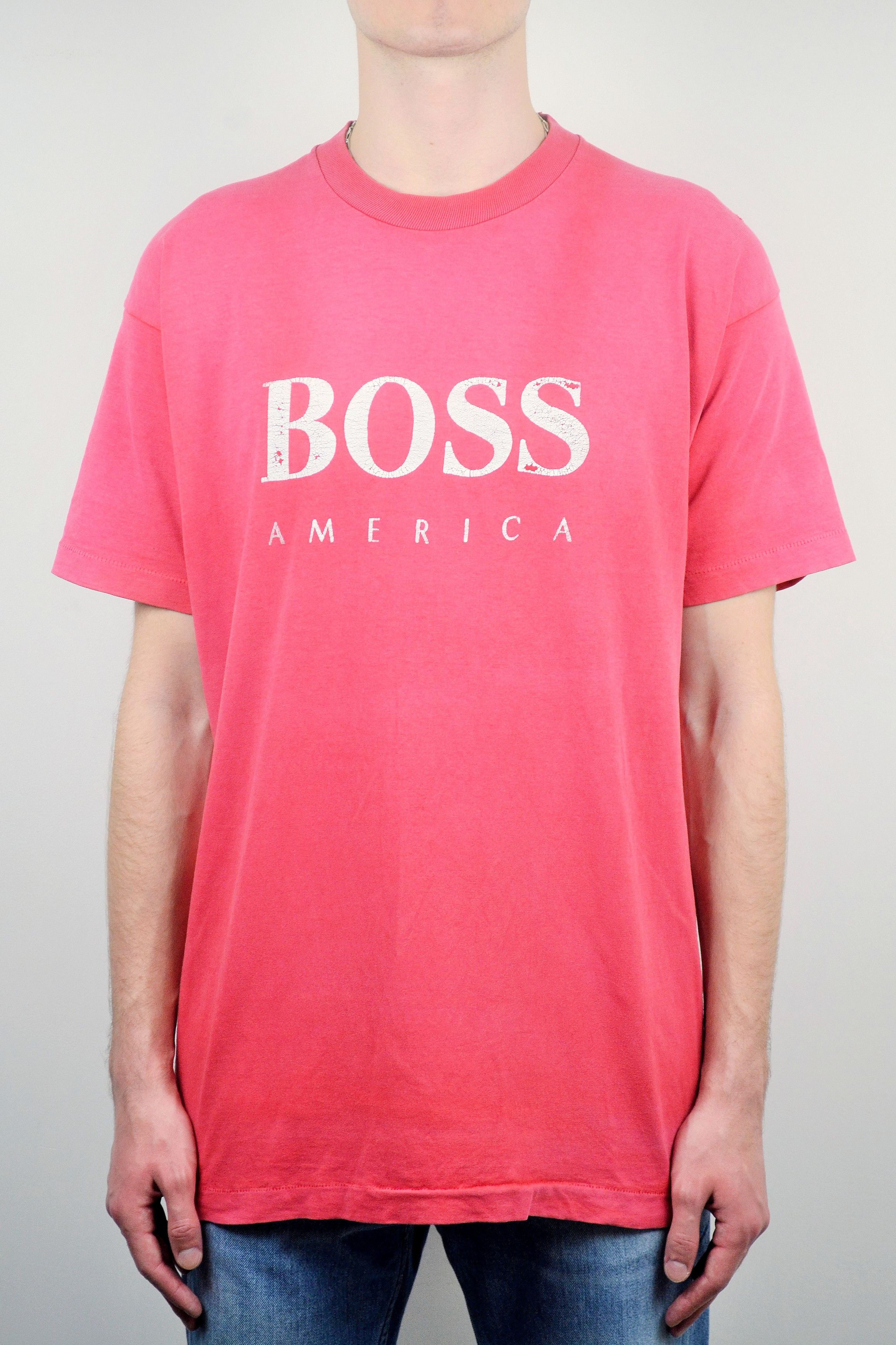 Hugo Boss × Japanese Brand × Vintage Vintage 80s Boss Single Stitched America Sun Faded T-Shirt Size US XL / EU 56 / 4 - 2 Thumbnail