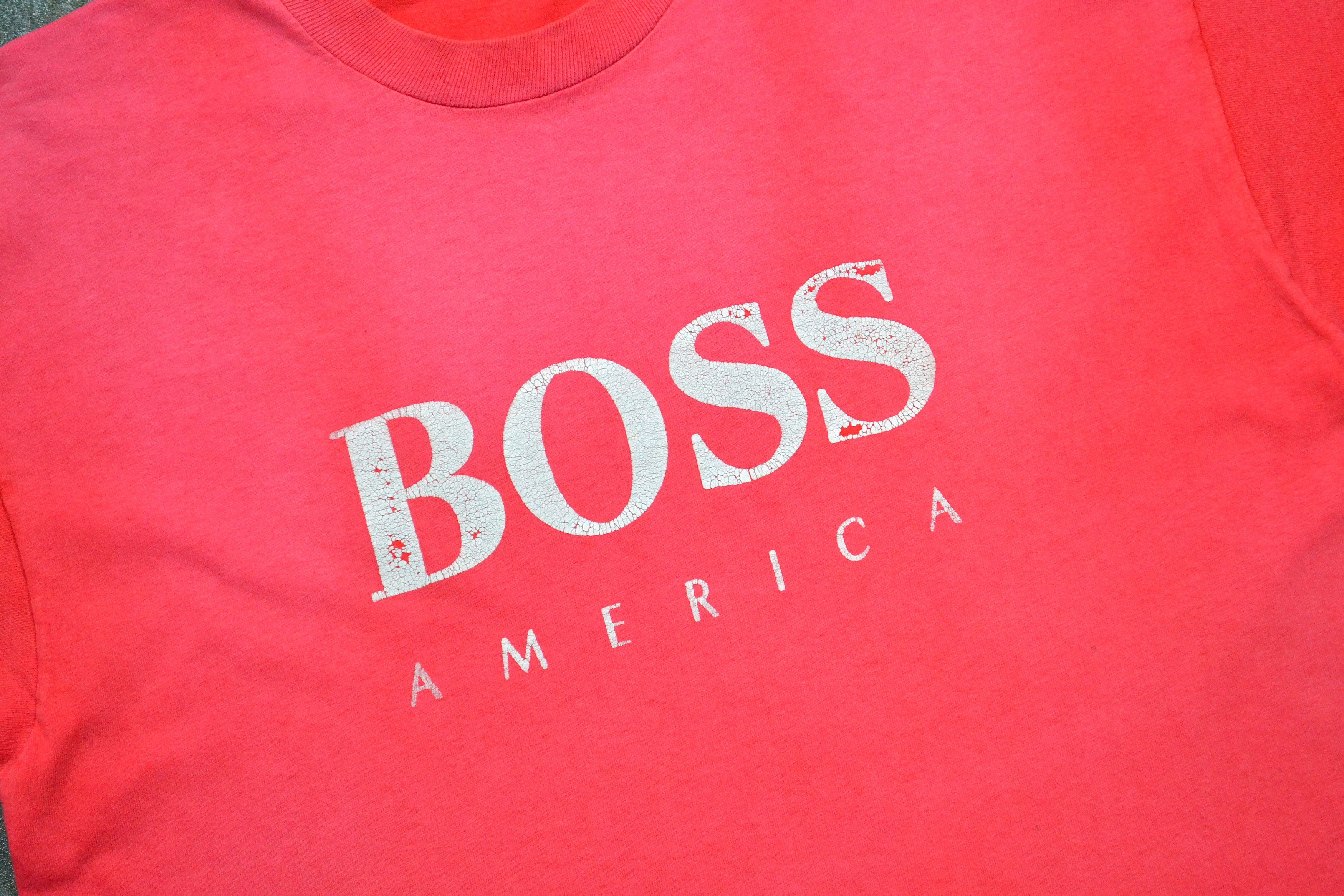 Hugo Boss × Japanese Brand × Vintage Vintage 80s Boss Single Stitched America Sun Faded T-Shirt Size US XL / EU 56 / 4 - 7 Thumbnail