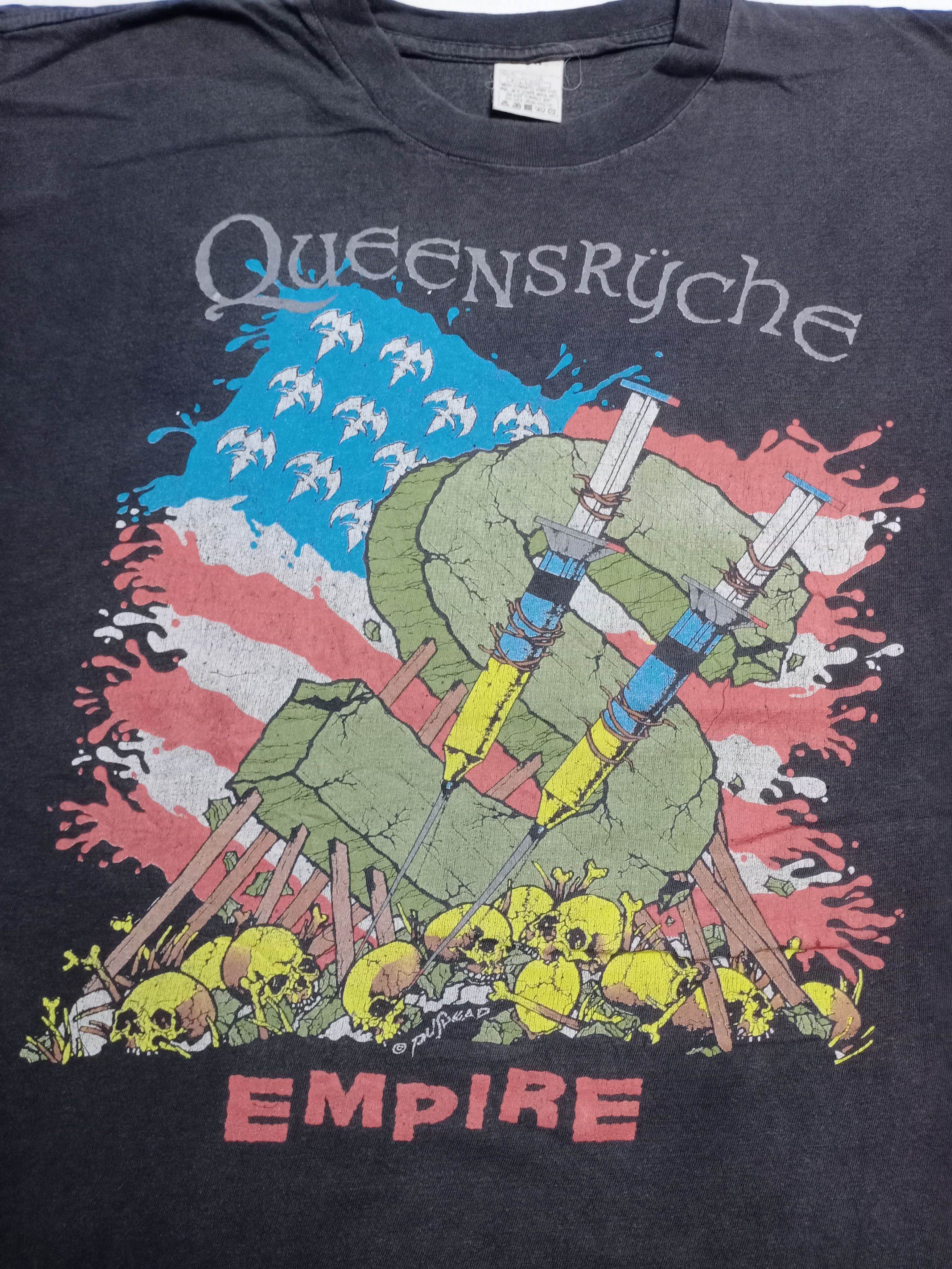 Band Tees × Vintage Vintage Queensryche Pushed Tour 1991 Rock T-shirt Size US XL / EU 56 / 4 - 10 Thumbnail