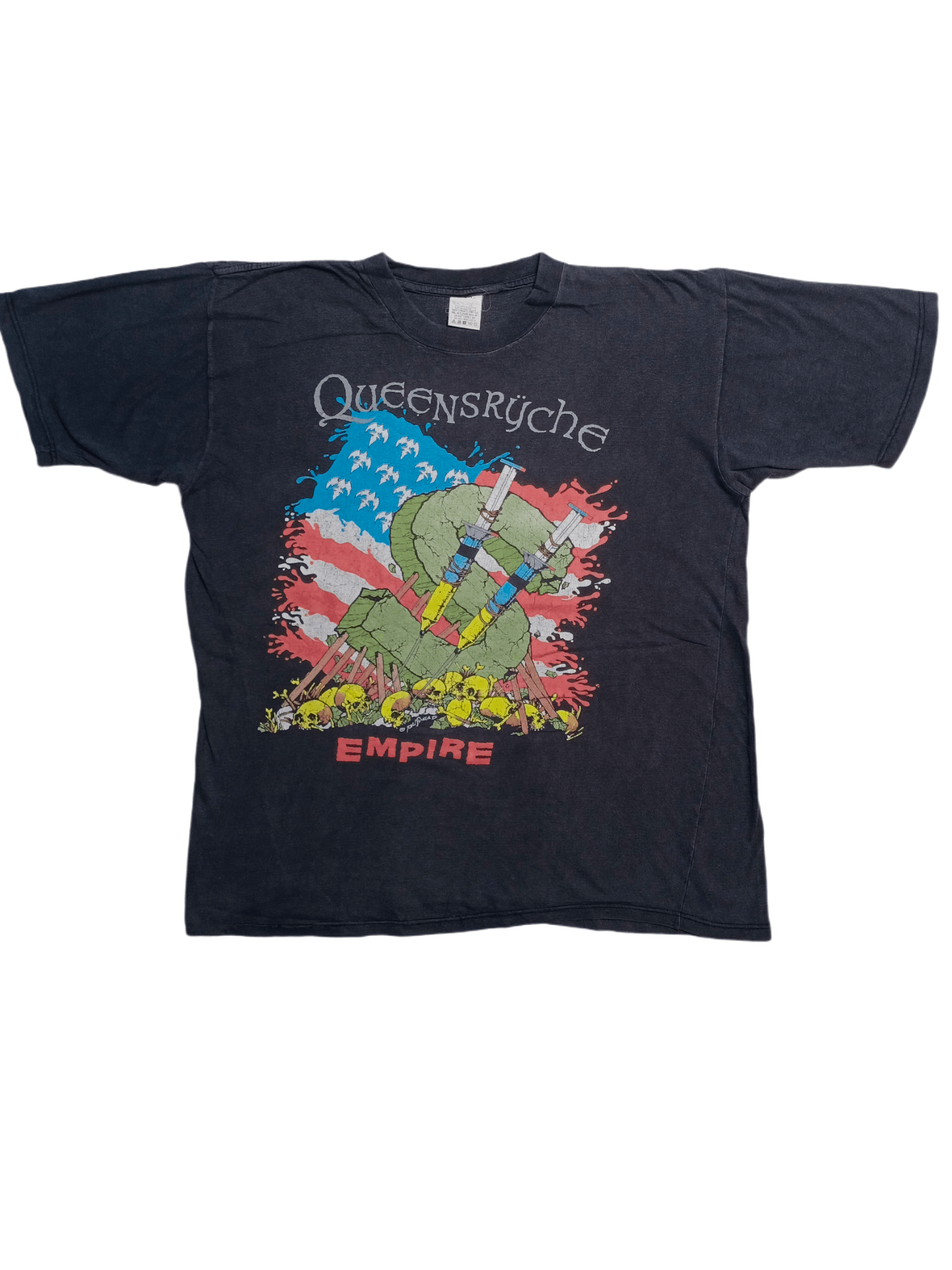 Band Tees × Vintage Vintage Queensryche Pushed Tour 1991 Rock T-shirt Size US XL / EU 56 / 4 - 1 Thumbnail