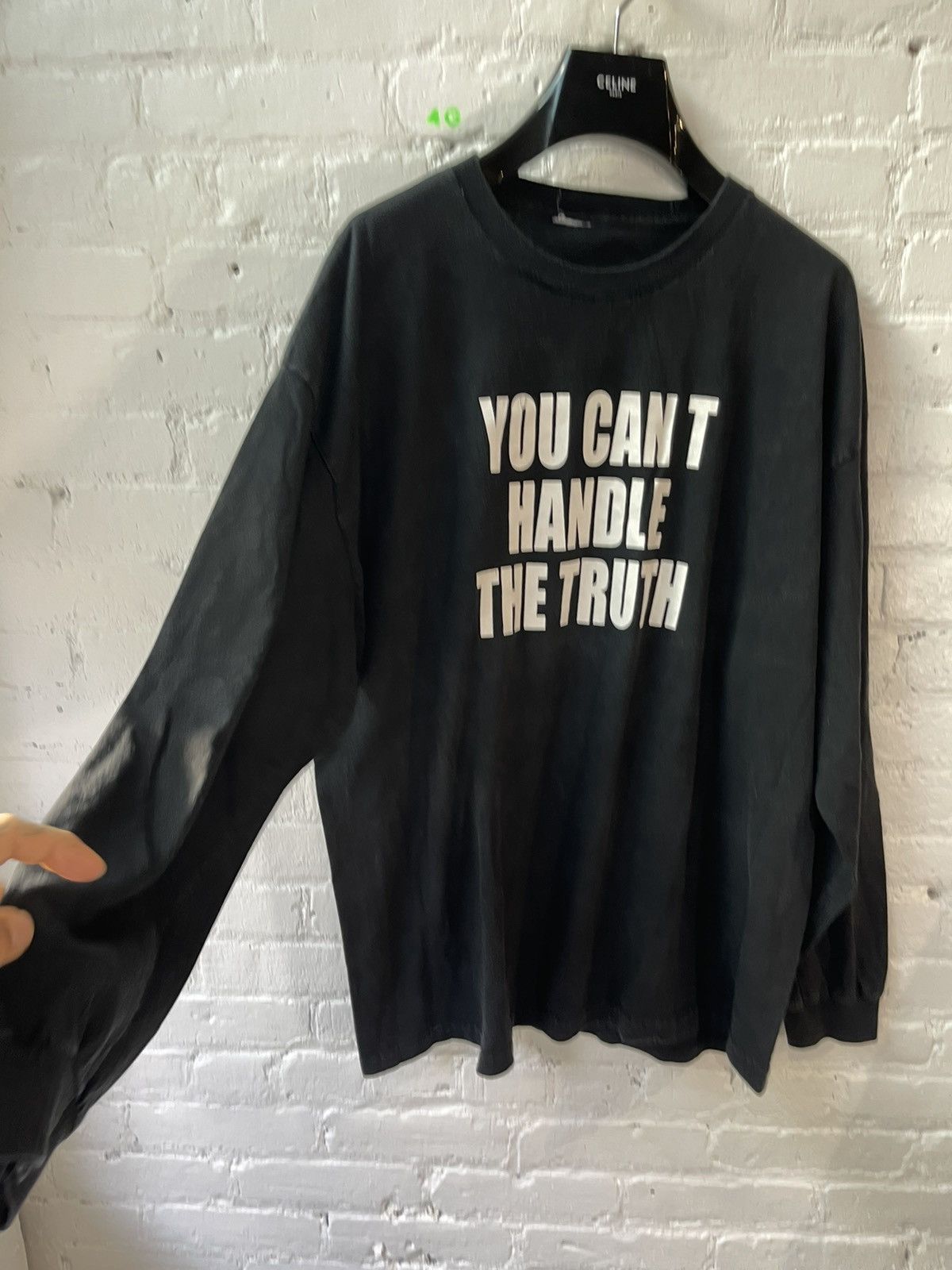 Vintage Vintage 90s YOU CANT HANDLE THE TRUTH Black Shirt Size US XL / EU 56 / 4 - 4 Thumbnail