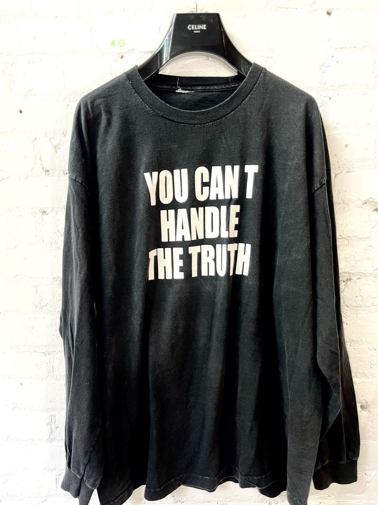 Vintage Vintage 90s YOU CANT HANDLE THE TRUTH Black Shirt Size US XL / EU 56 / 4 - 3 Thumbnail
