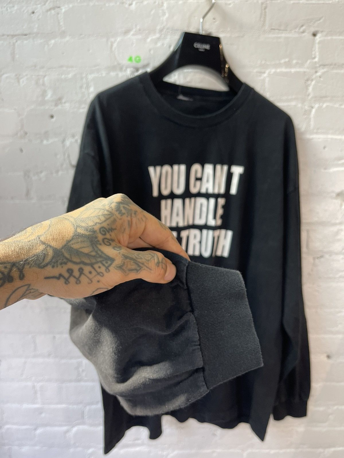 Vintage Vintage 90s YOU CANT HANDLE THE TRUTH Black Shirt Size US XL / EU 56 / 4 - 5 Thumbnail