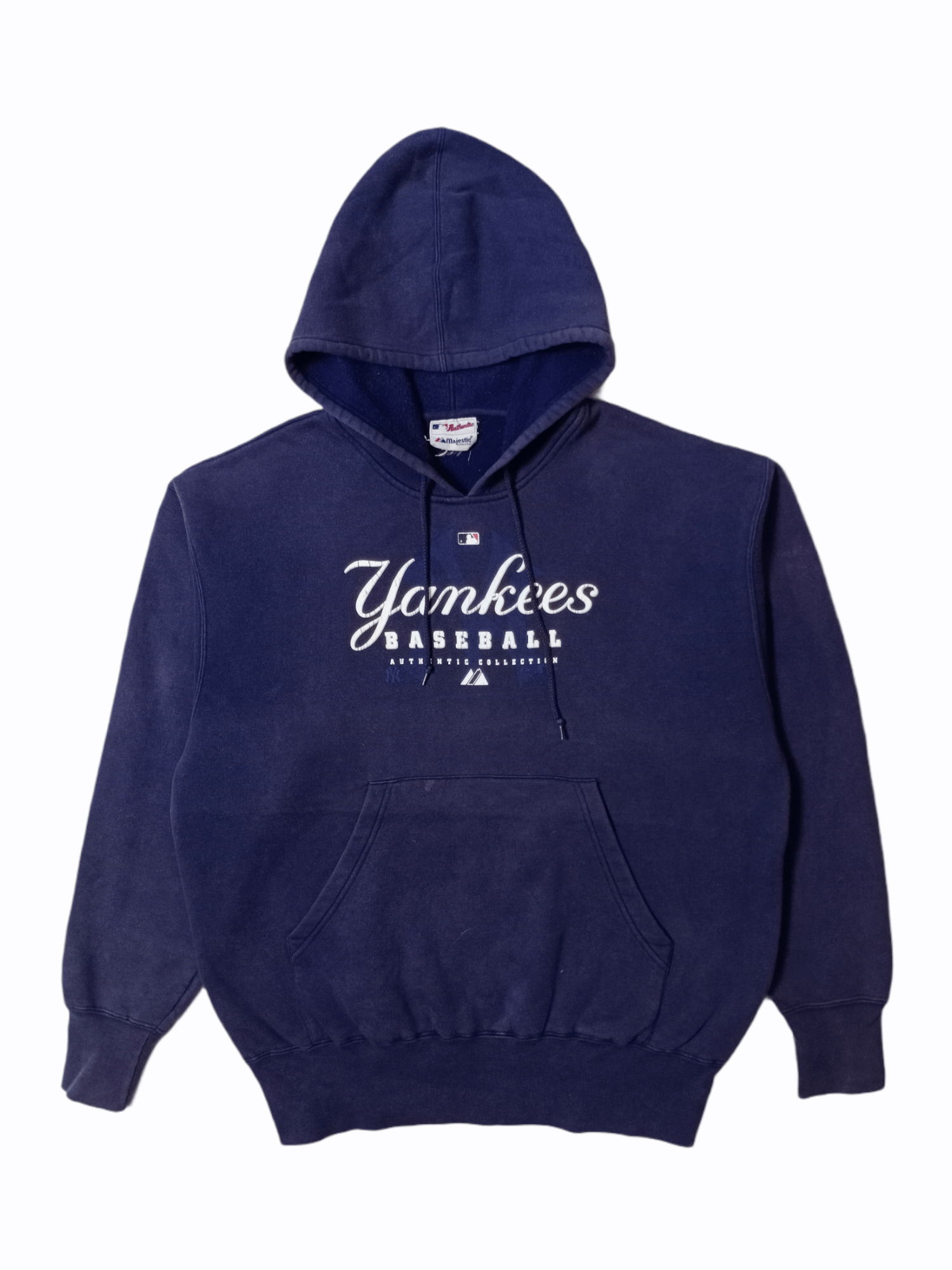 Majestic × New York Yankees × Vintage Vintage 90s Yankees Baseball Hoodie Sweatshirt Size US L / EU 52-54 / 3 - 1 Thumbnail