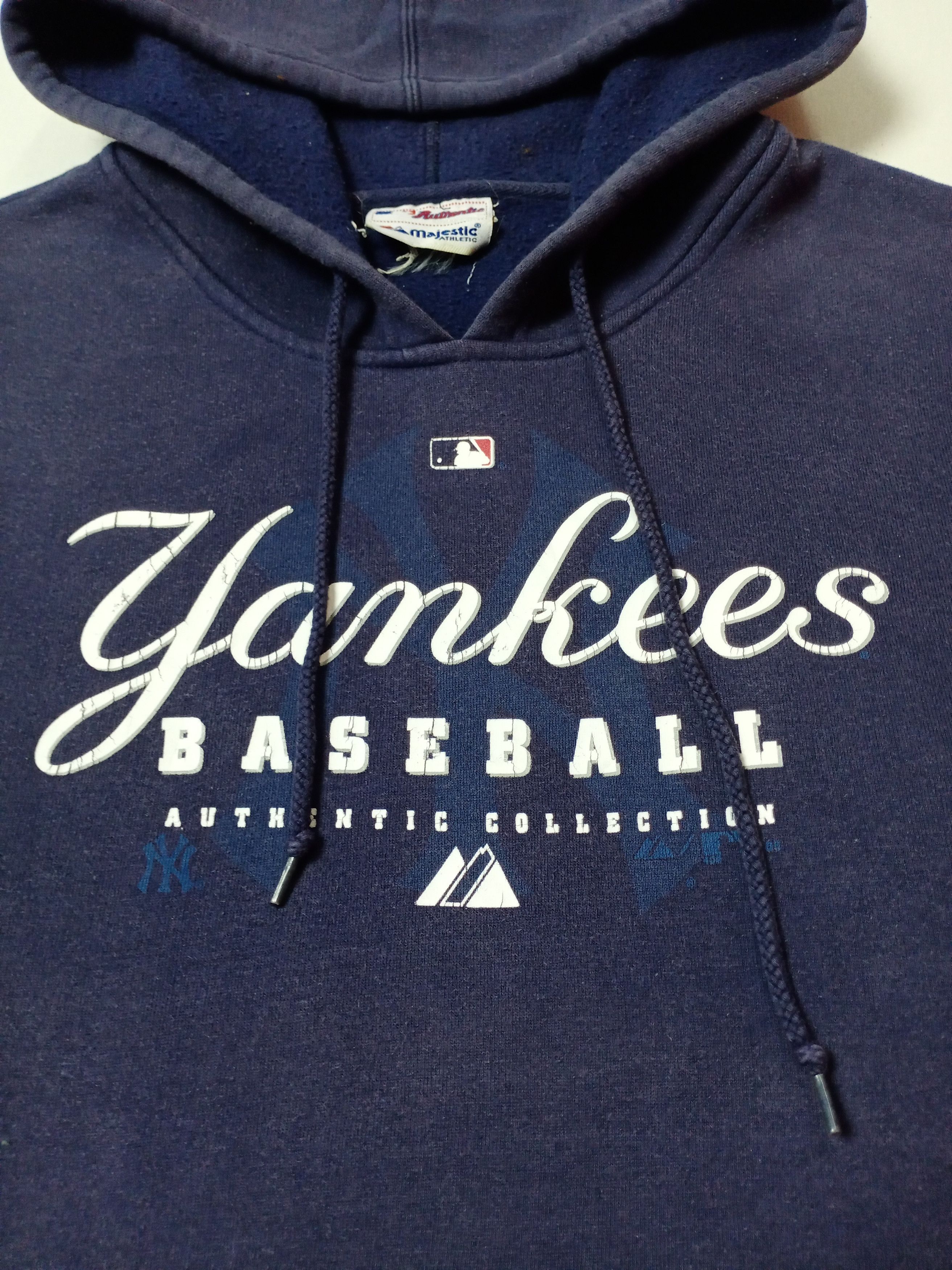 Majestic × New York Yankees × Vintage Vintage 90s Yankees Baseball Hoodie Sweatshirt Size US L / EU 52-54 / 3 - 2 Thumbnail